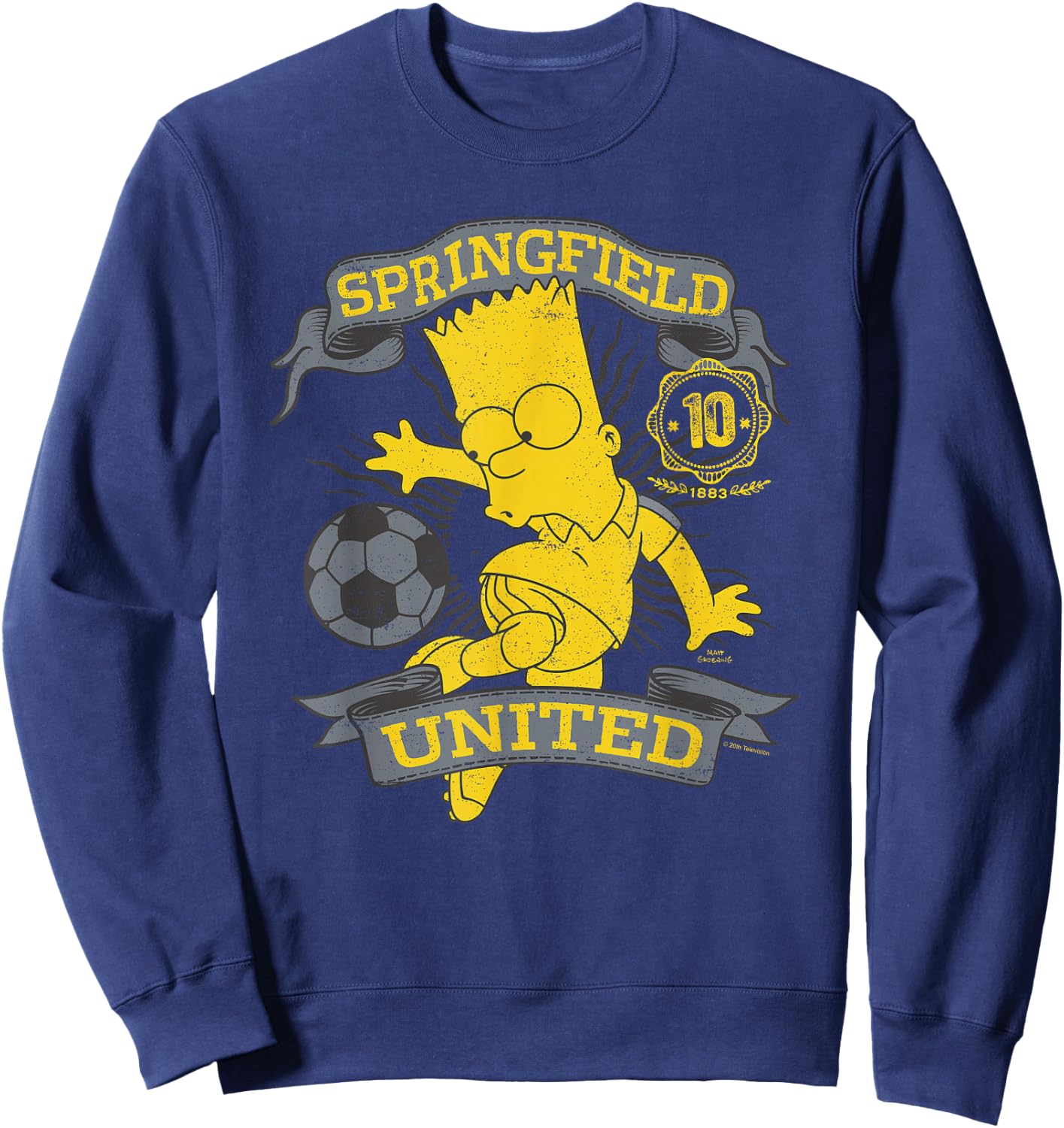 The Simpsons Soccer Bart Simpson Springfield United Sweatshirt - Sweatshirt | Navy