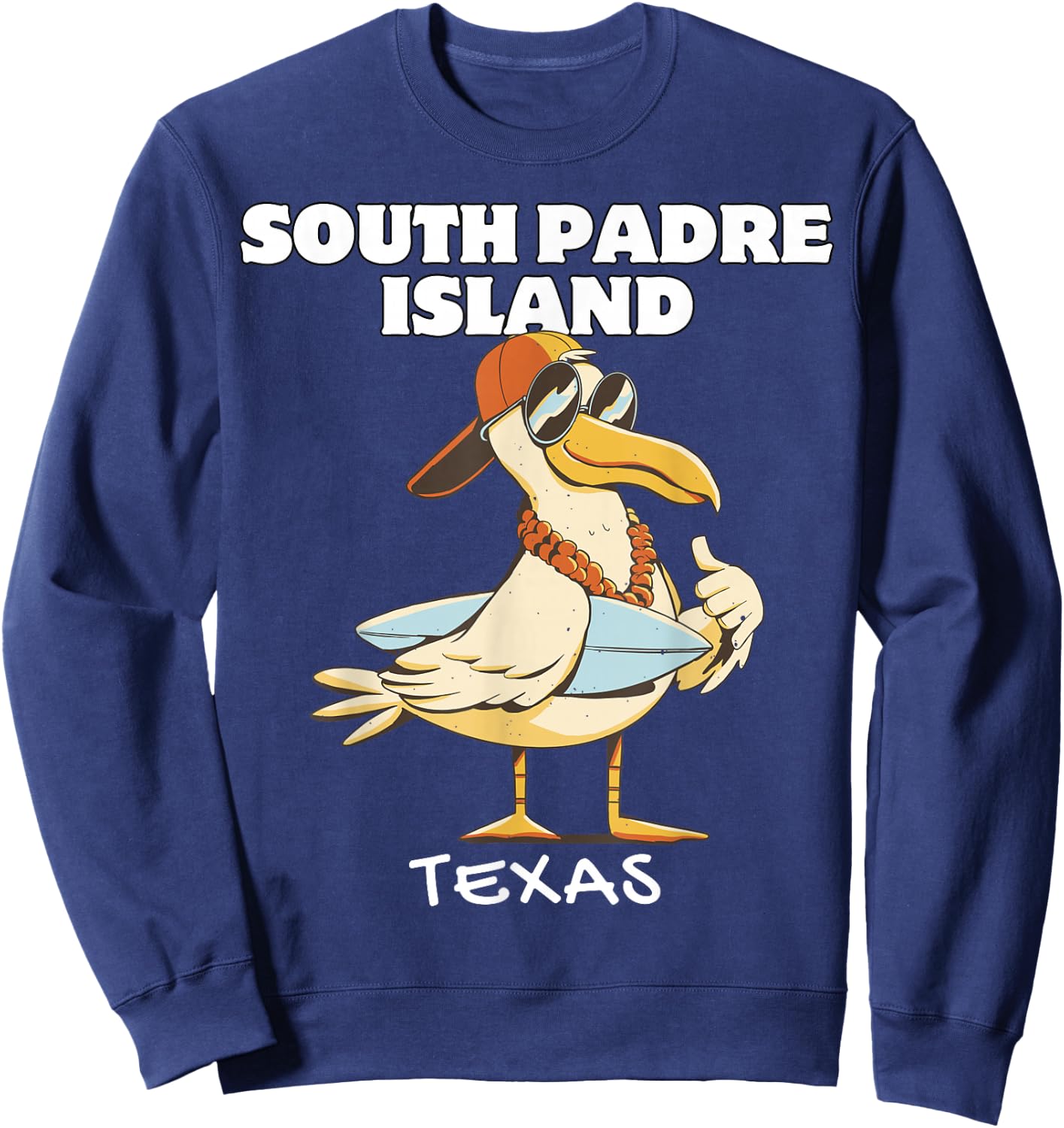 SOUTH PADRE ISLAND Surf Vintage Sunset Surfing Sweatshirt - Sweatshirt | Navy