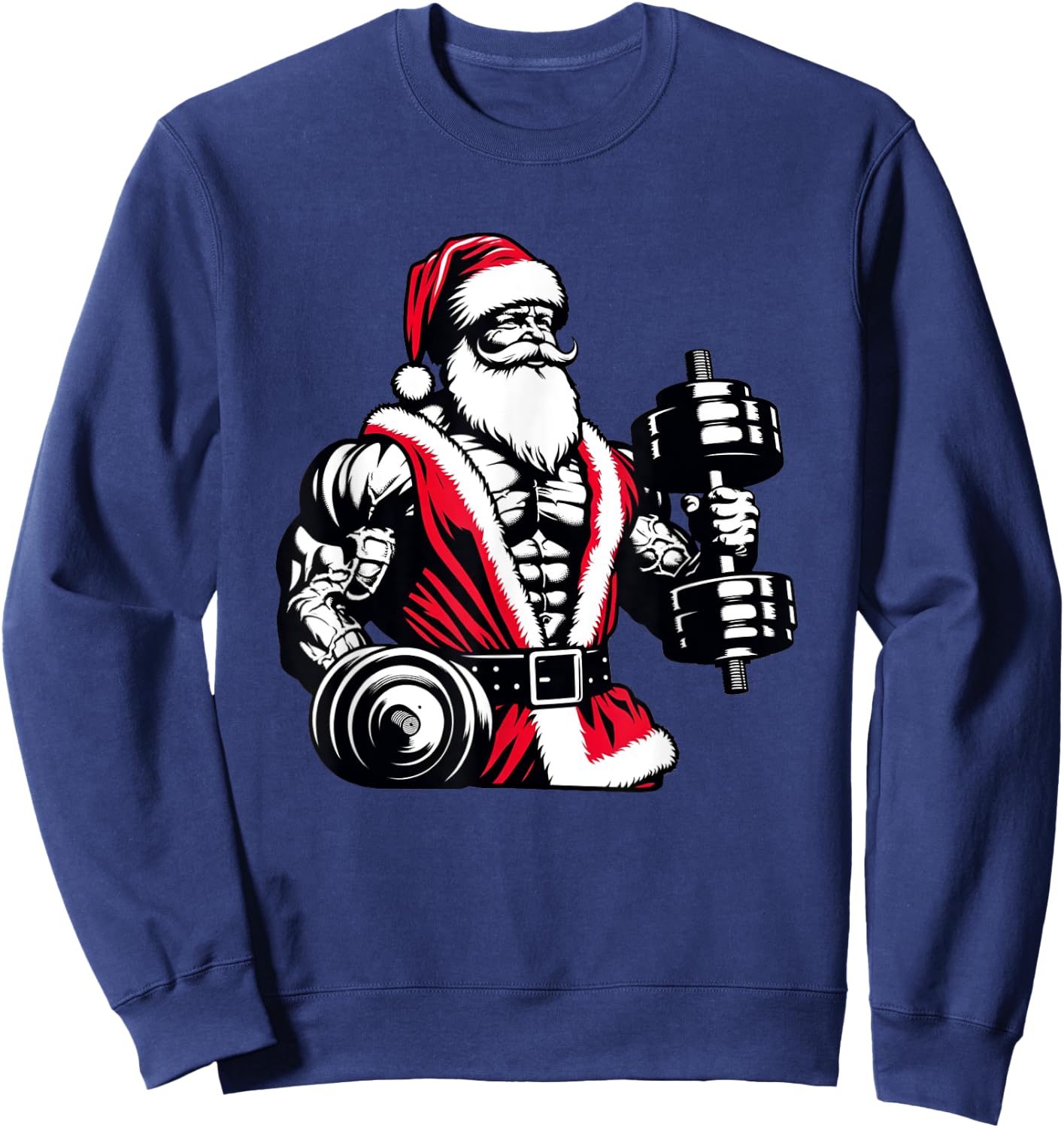 Swole Santa Christmas Gym Sweatshirt - Sweatshirt | Navy