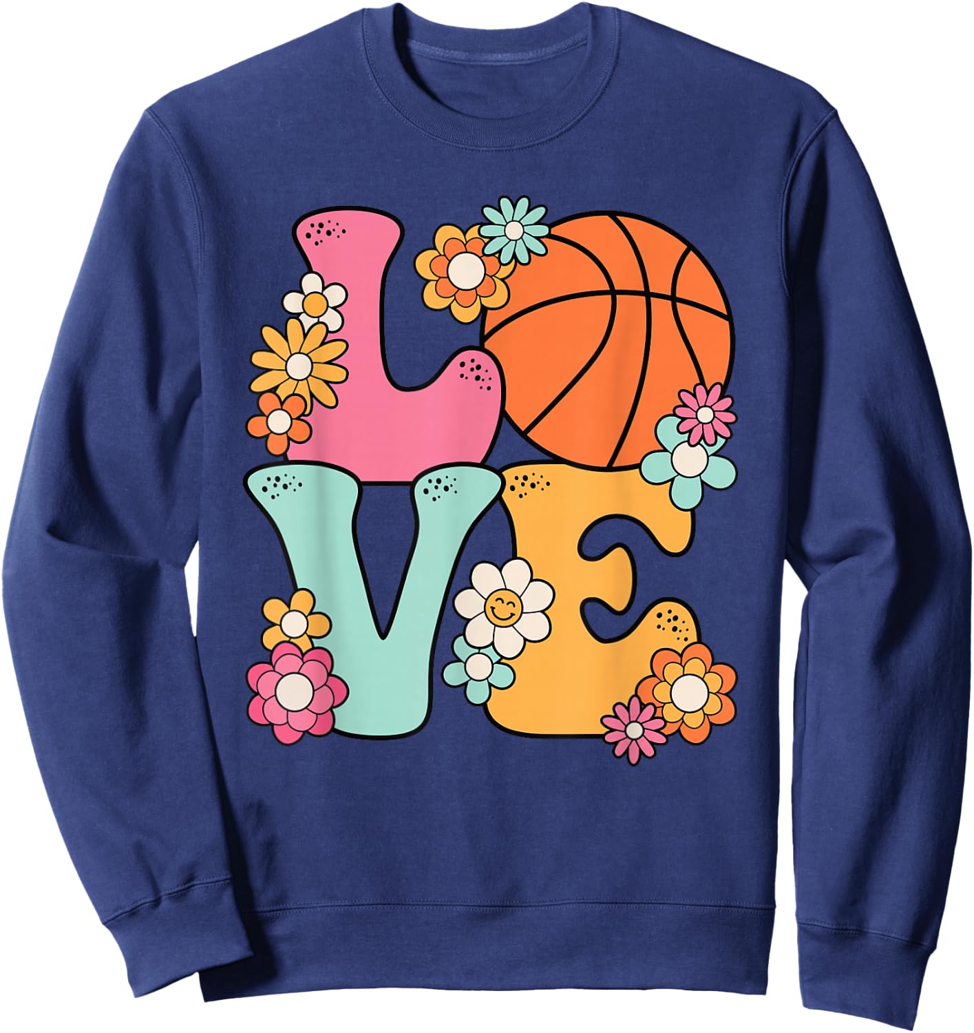 Basketball Love Cute Basketball Lover Women Teens Girls Sweatshirt - Sweatshirt | Navy