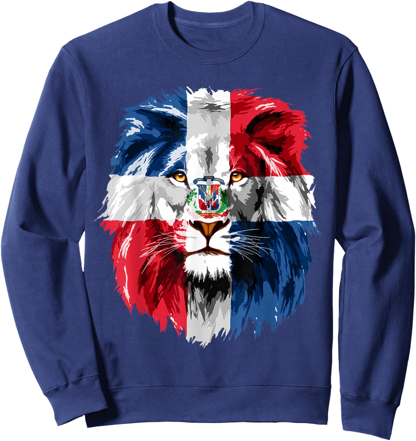 Dominican Republic Flag Lion Face Flag of The Dominican Sweatshirt - Sweatshirt | Navy