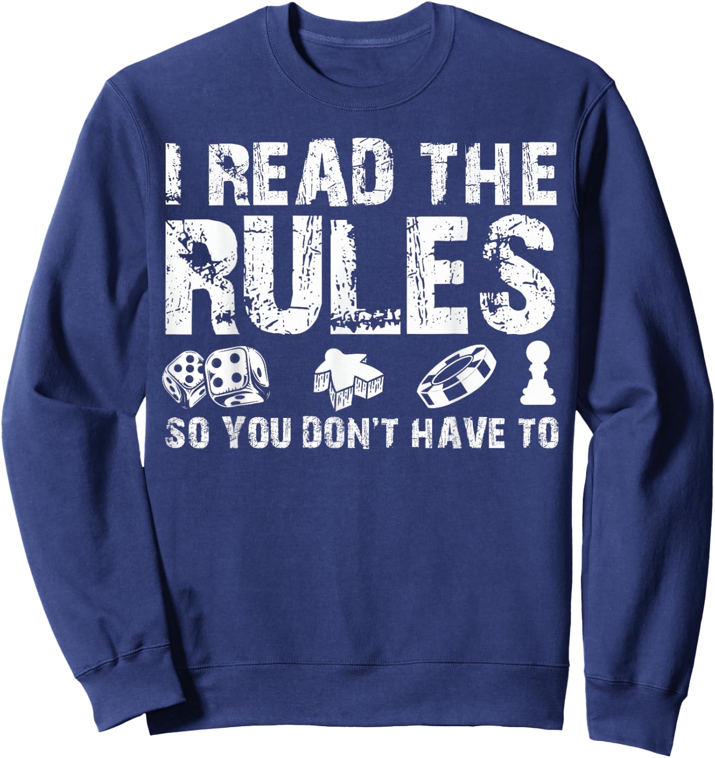 Board Games Vintage Game Night Men Women I Read The Rules Sweatshirt - Sweatshirt | Navy