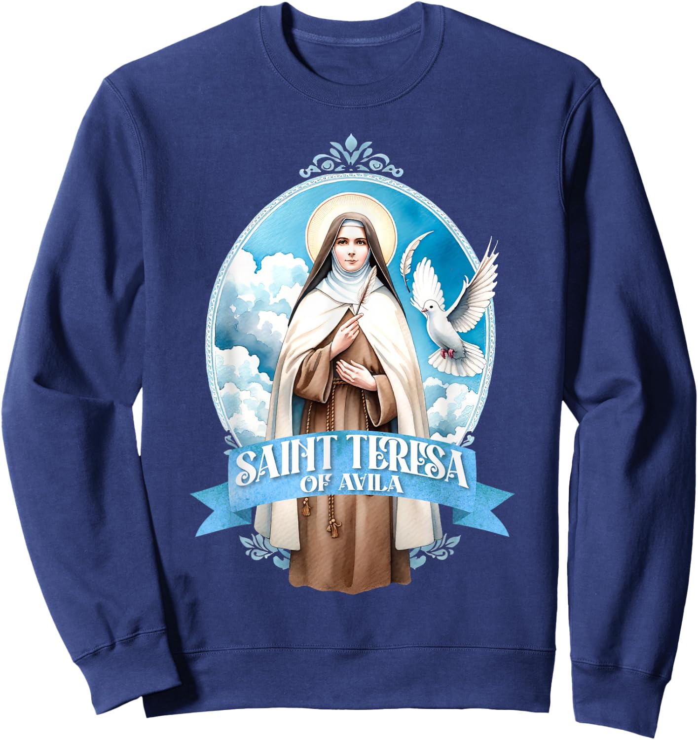 St Teresa of Avila Interior Castle Catholic Patron Saint Sweatshirt - Sweatshirt | Navy