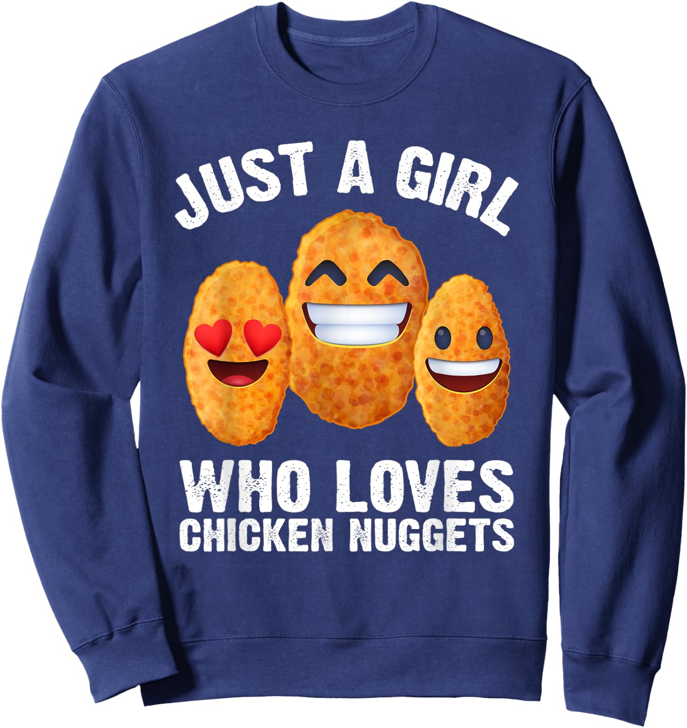 Funny Chicken Nugget Design For Girls Women Nuggets Lovers Sweatshirt - Sweatshirt | Navy