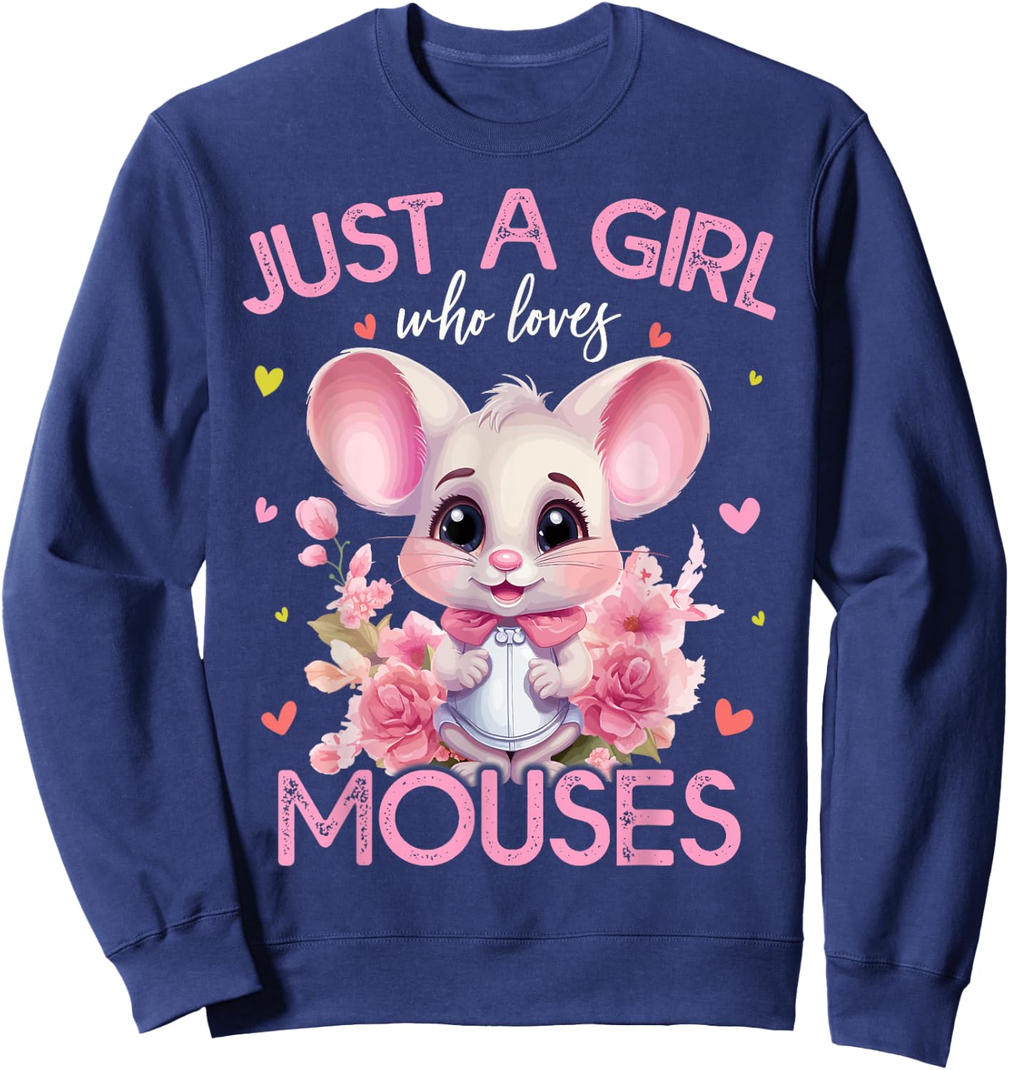 Just A Girl Who Loves Mouses Girls Sweatshirt - Sweatshirt | Navy