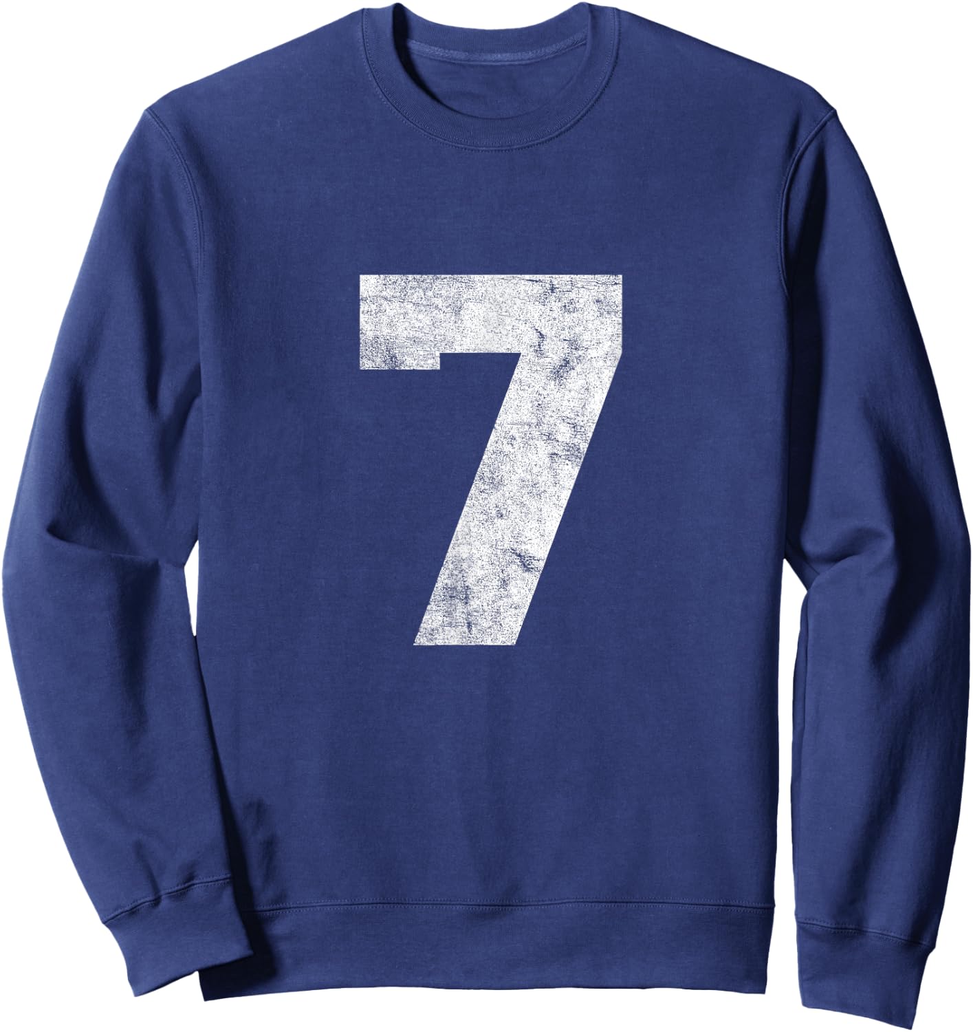 Vintage Lucky Number 7 Birthday Sports Player Team Athlete Sweatshirt - Sweatshirt | Navy