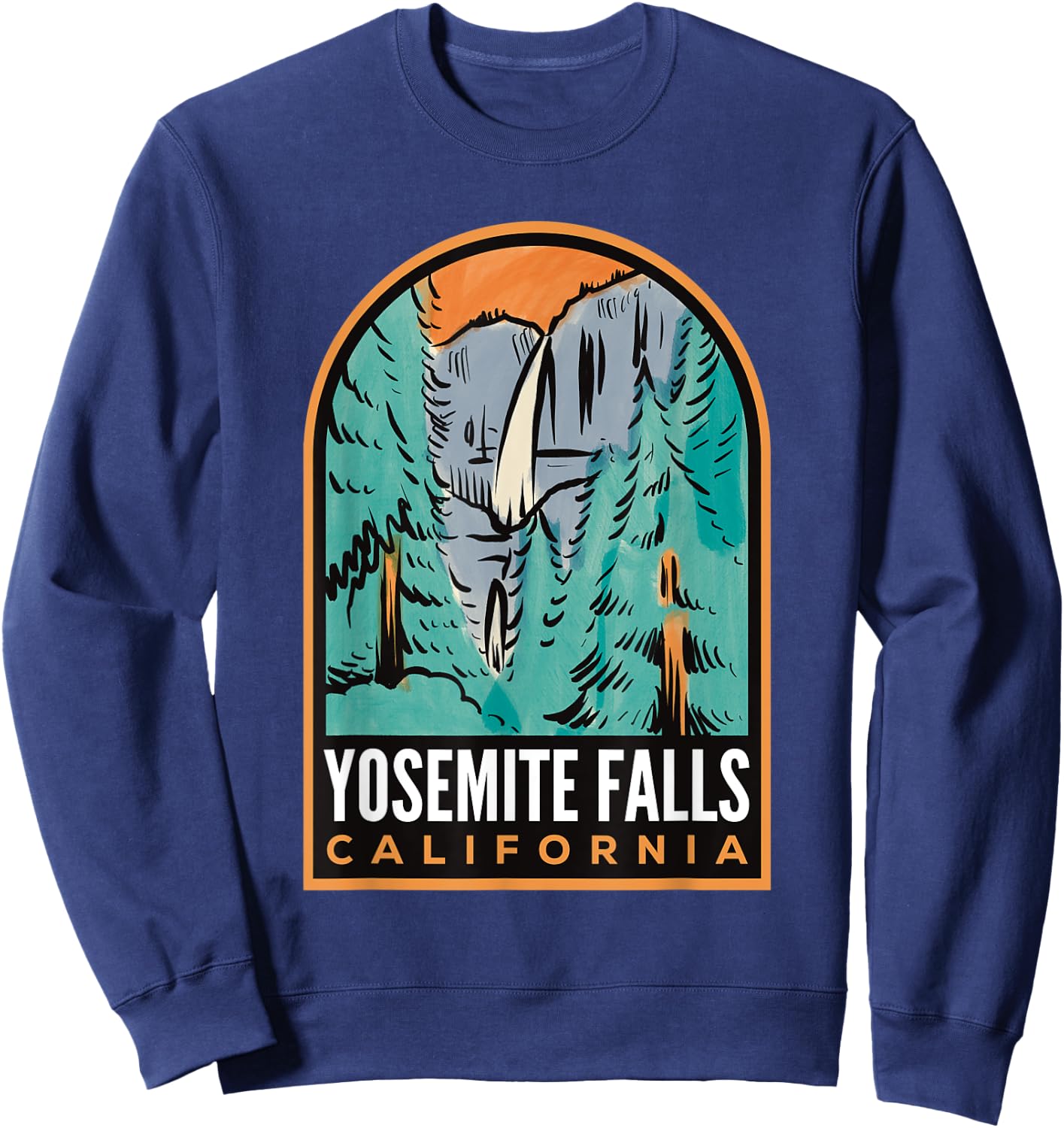 Yosemite Falls National Park Valley Waterfall Sweatshirt - Sweatshirt | Navy
