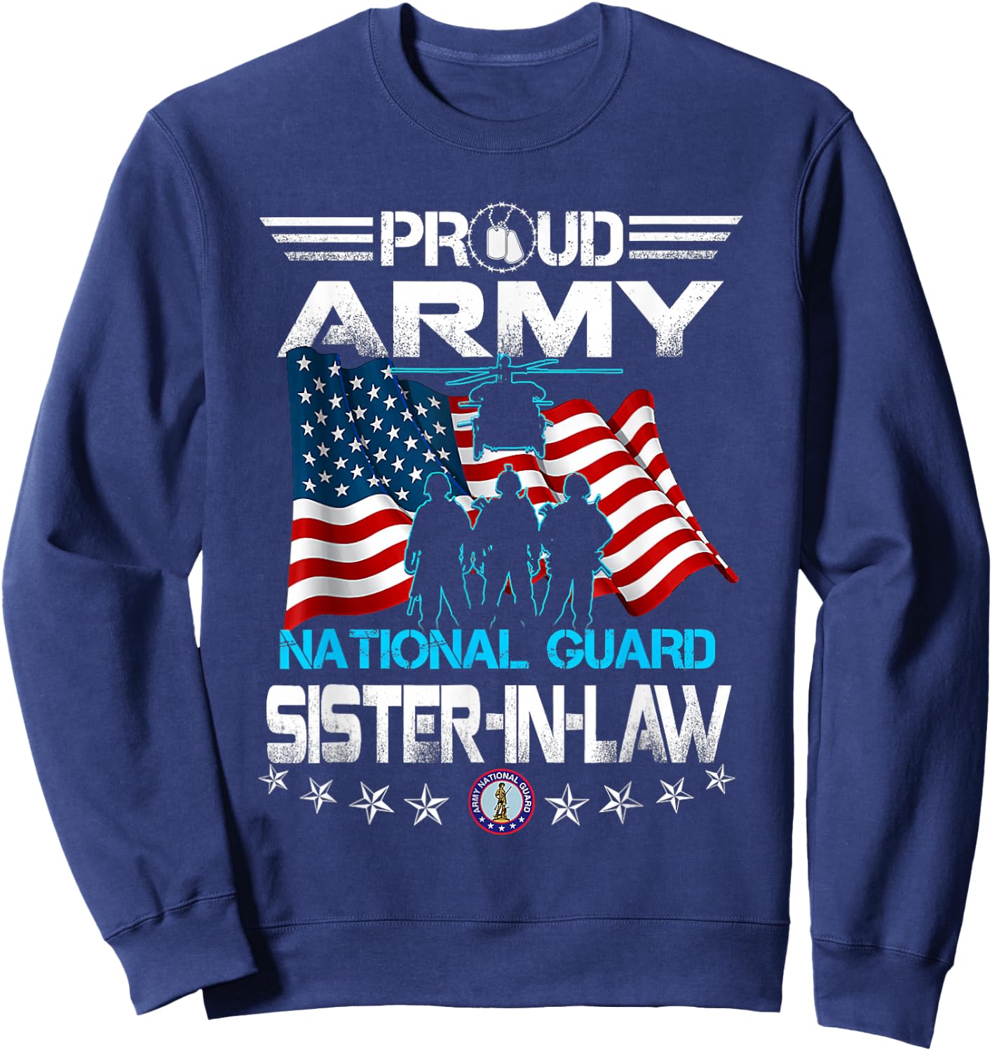 Proud Army National Guard Sister-In-Law Veterans Day Sweatshirt - Sweatshirt | Navy