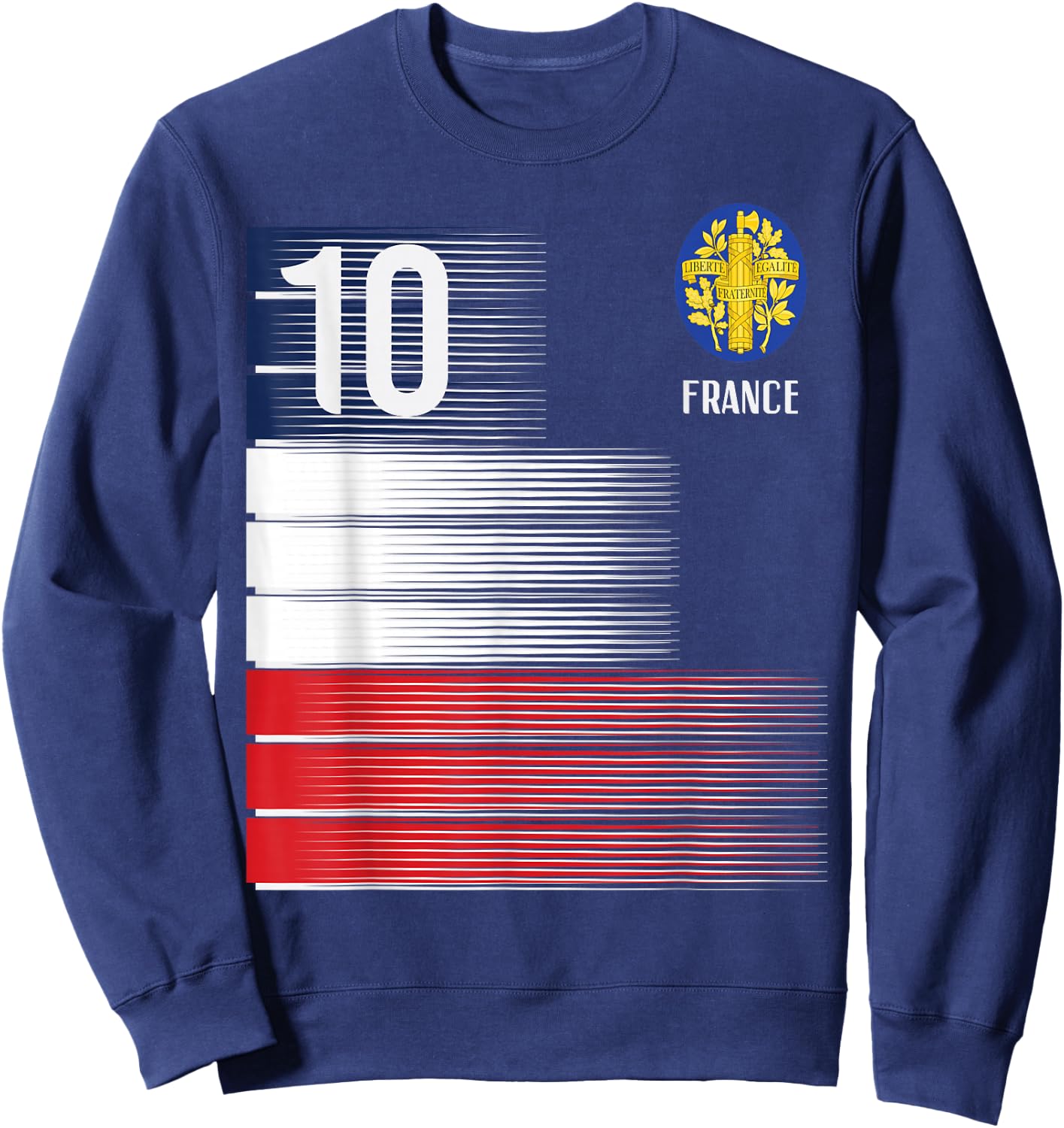 France Flag Number 10 French Soccer Men Women Boys Girl Kids Sweatshirt - Sweatshirt | Navy