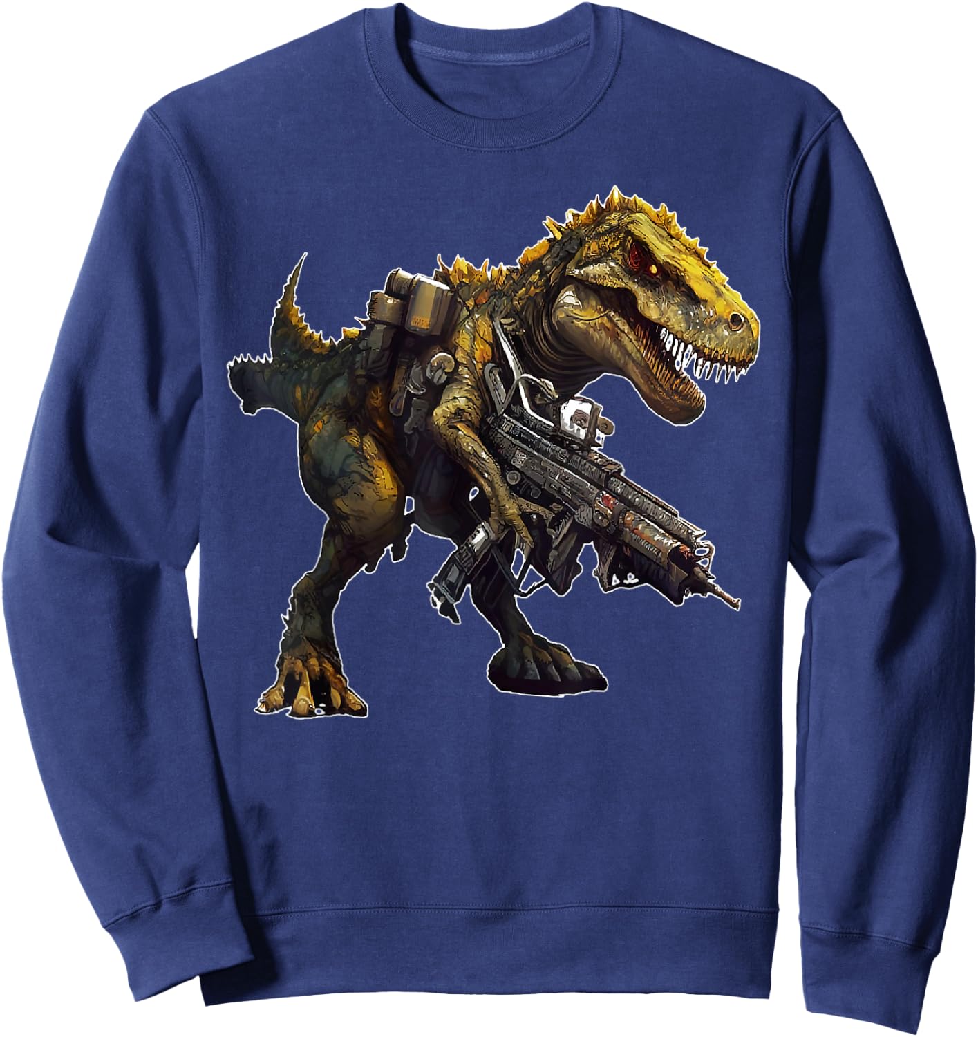 Funny T-rex Dinosaur Gun Animal Guns Lover Sweatshirt - Sweatshirt | Navy