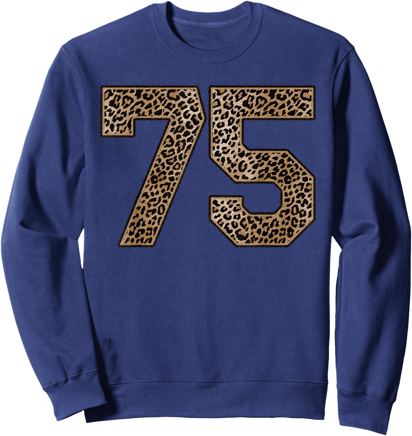Leopard Number 75 Athlete Sports Jersey Supporter Fanwear Sweatshirt - Sweatshirt | Navy