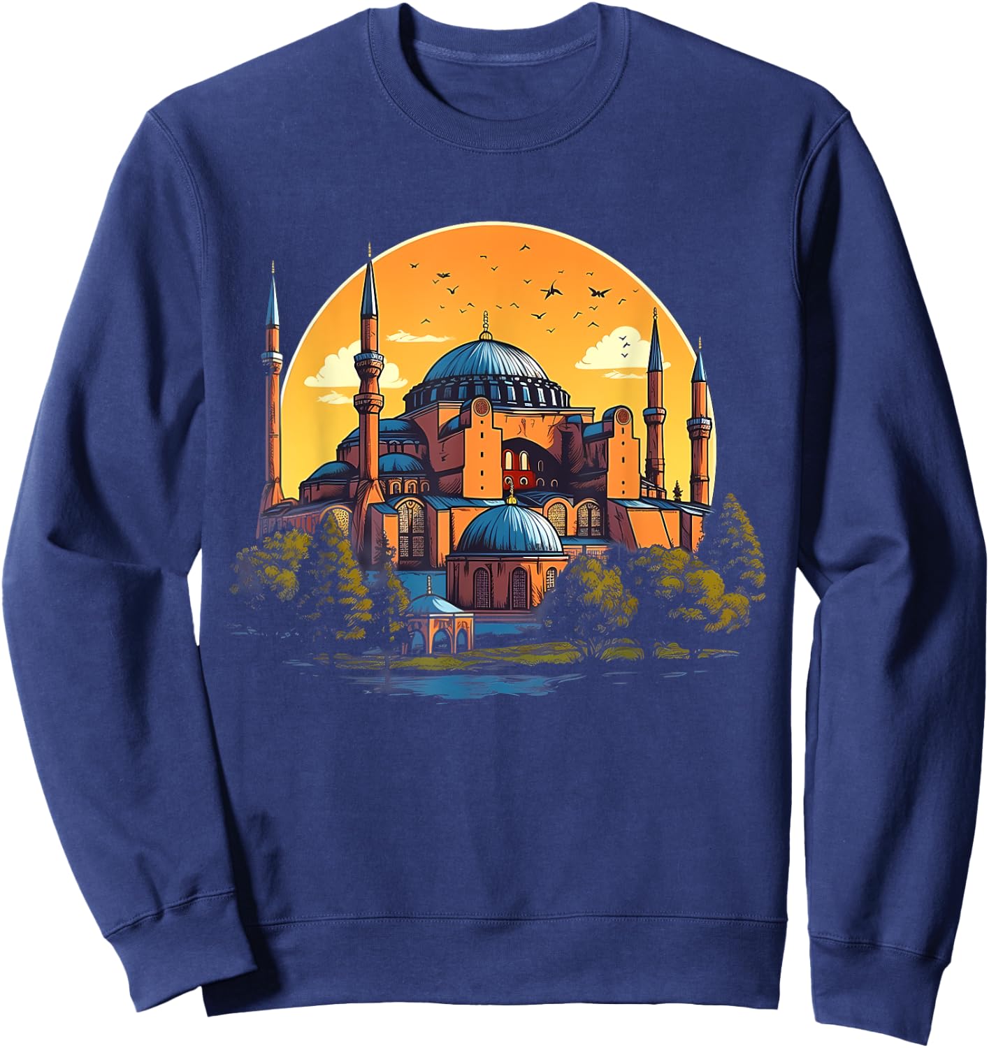 Retro Style Hagia Sophia Sweatshirt - Sweatshirt | Navy