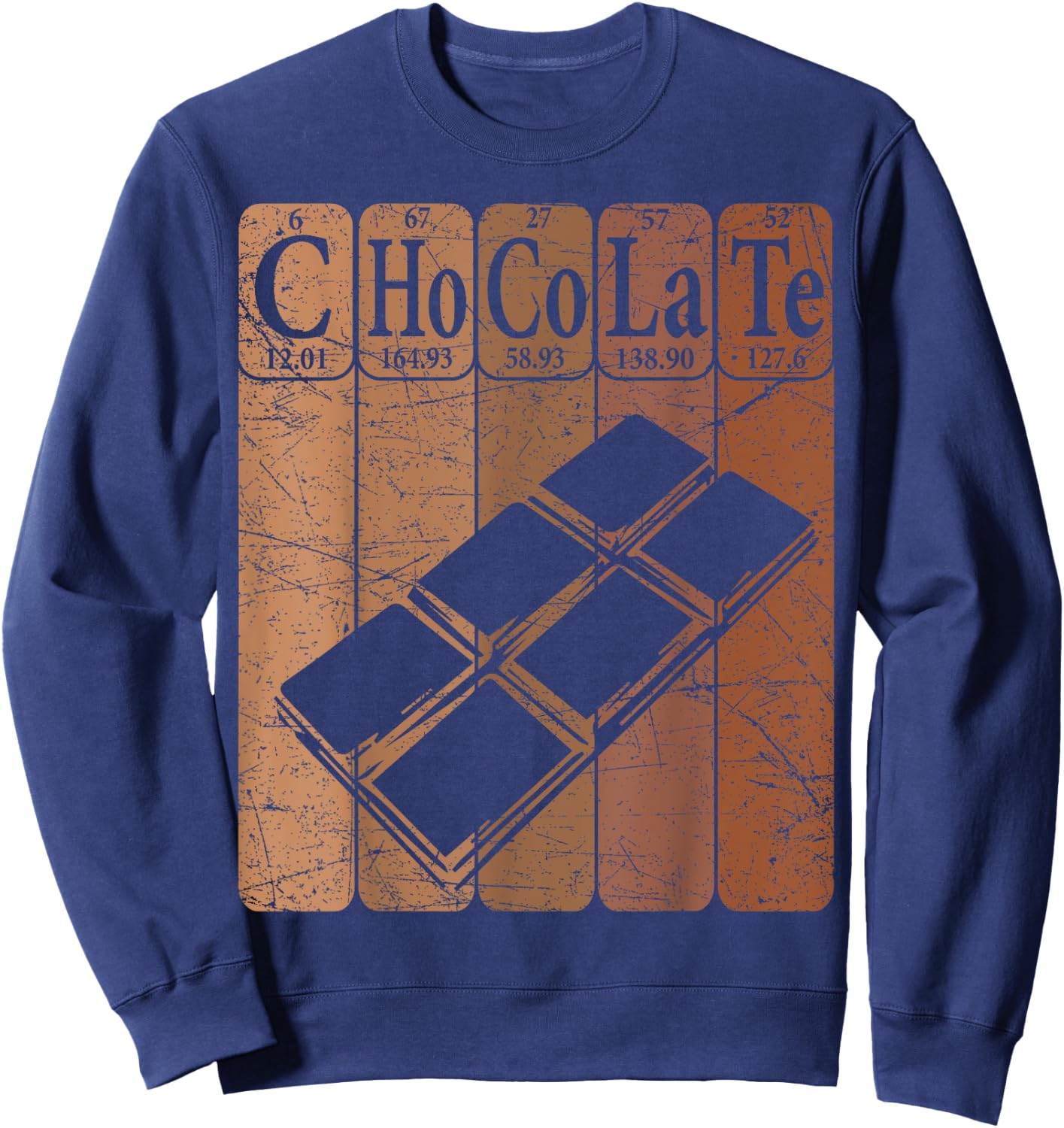 Chocolate Periodic Table Elements Chocoholic Chocolate Lover Sweatshirt - Sweatshirt | Navy