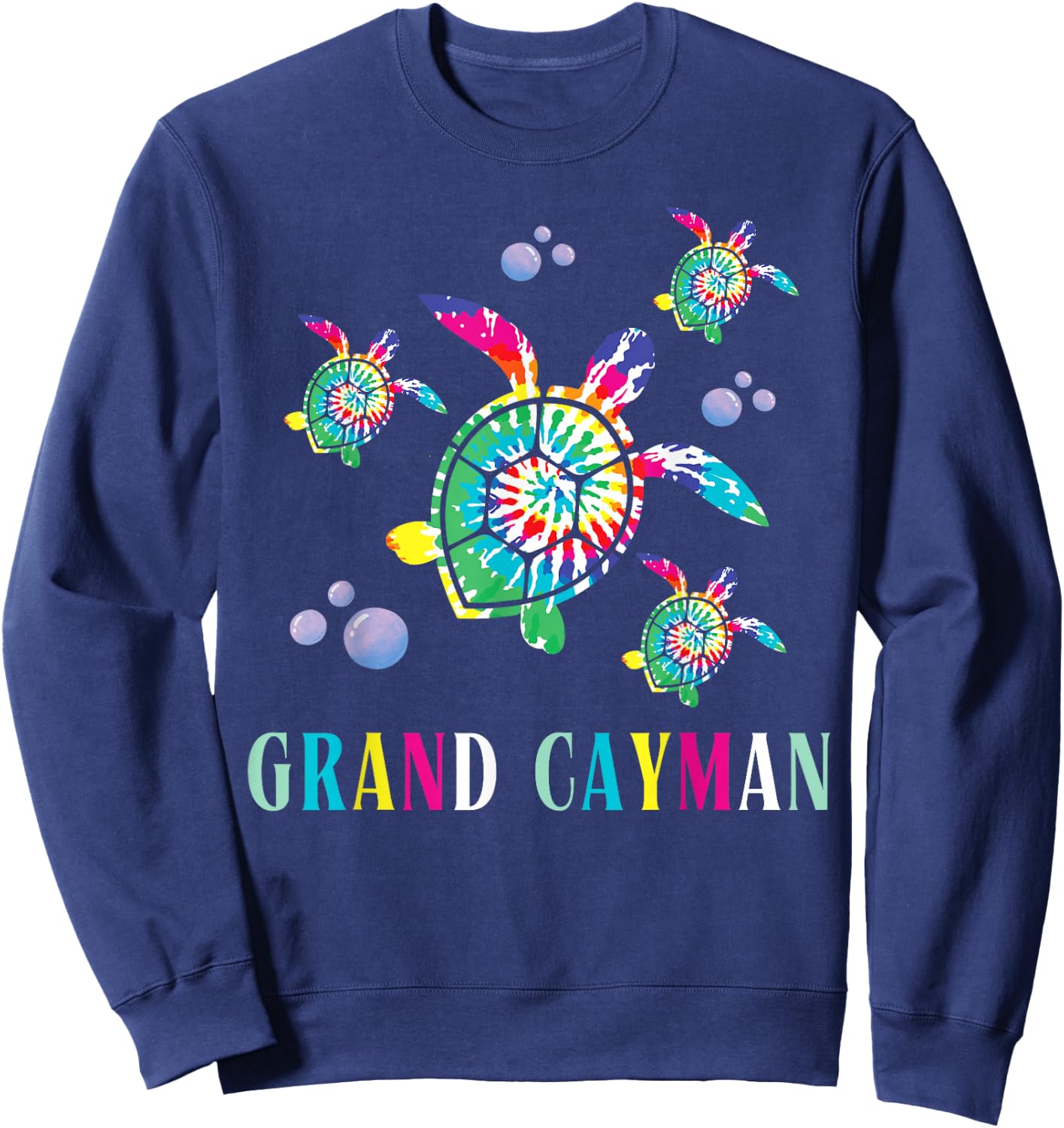 Cayman Islands Souvenir Store Grand Cayman Sea Turtle - Black, -Adults, Short Sleeve, Classic Fit, , 1 Count, Small Sweatshirt - Sweatshirt | Navy