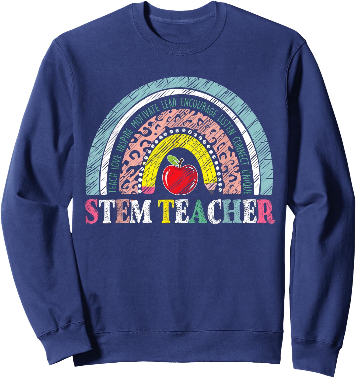 Vintage Stem Teacher Life Men Women Teacher Student Sweatshirt - Sweatshirt | Navy