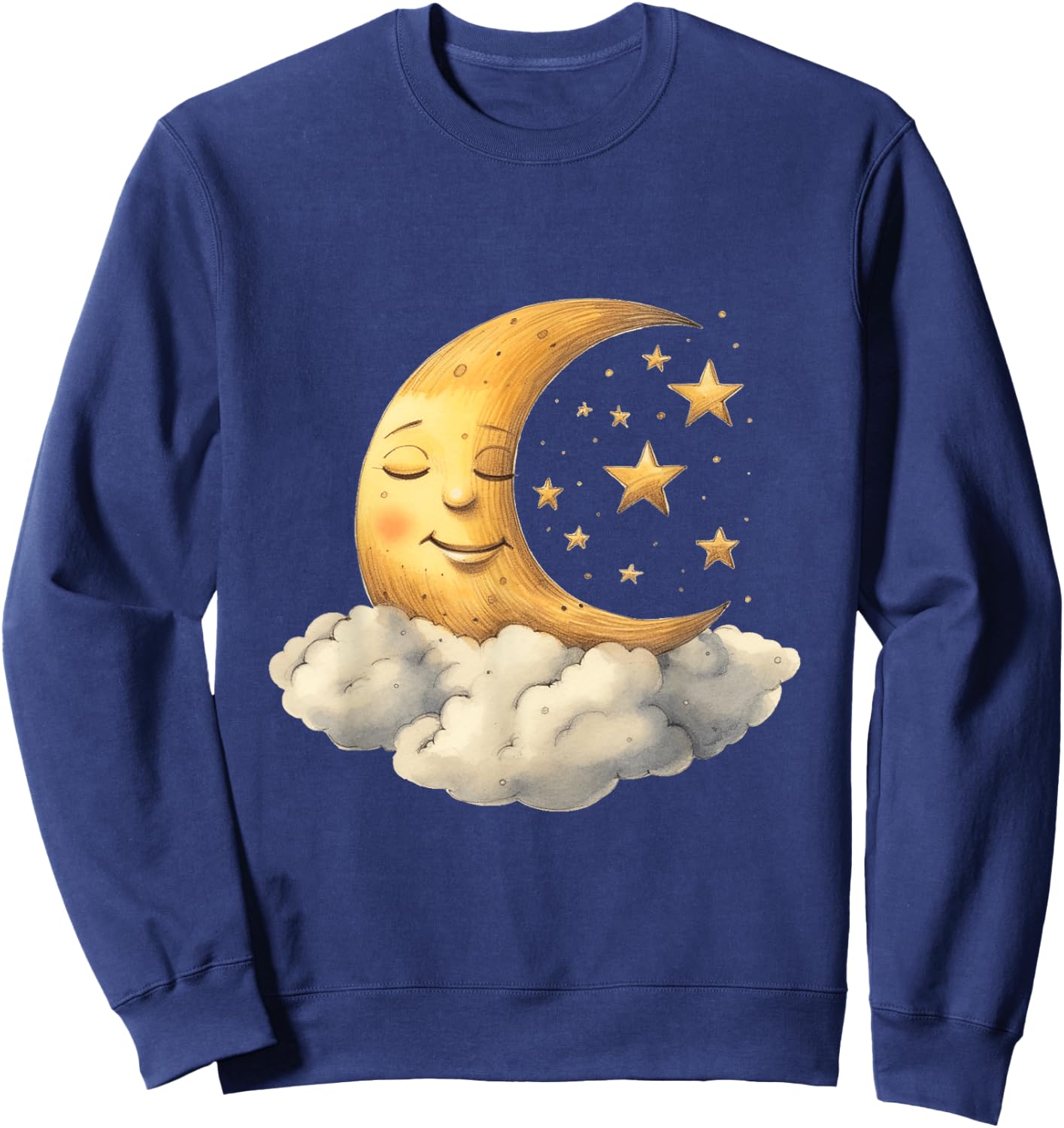Sleepy Moon Stars Cloud Funny Pjs Pajamas Cute Kids Sleeping Sweatshirt - Sweatshirt | Navy