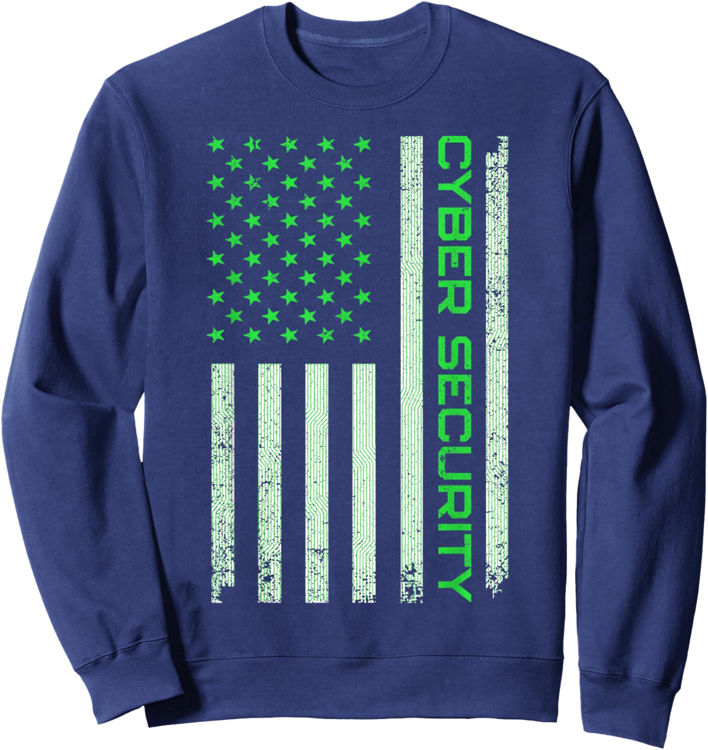 Funny USA Cyber Security Art Women Anti Malware Geek Sweatshirt - Sweatshirt | Navy