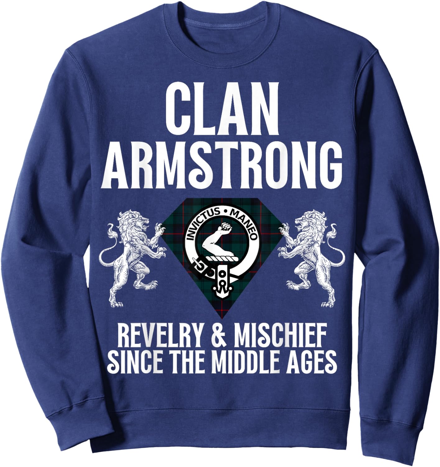 Armstrong Clan Scottish Name Coat Of Arms Tartan Family Sweatshirt - Sweatshirt | Navy