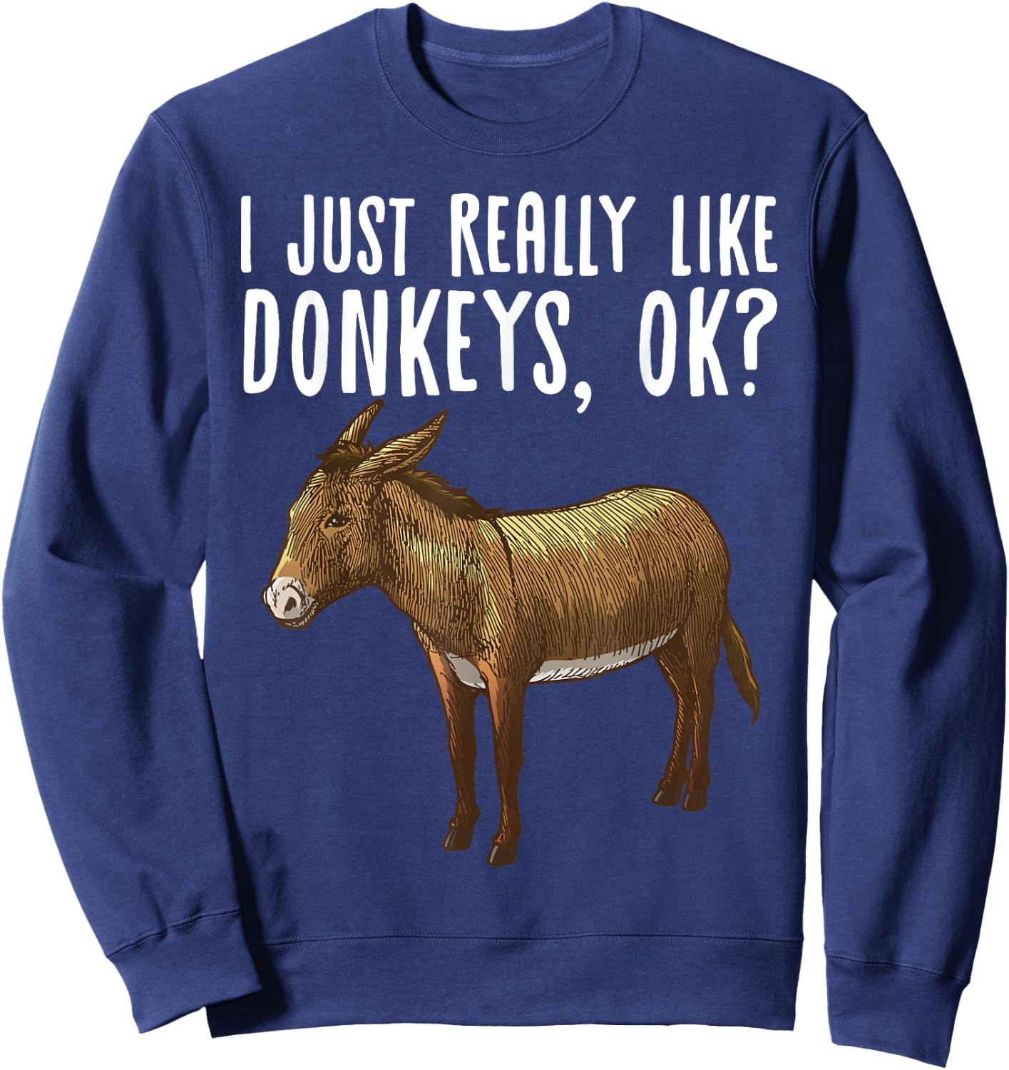 Funny Donkey Design Women Mule Animal Farming Horse Sweatshirt - Sweatshirt | Navy