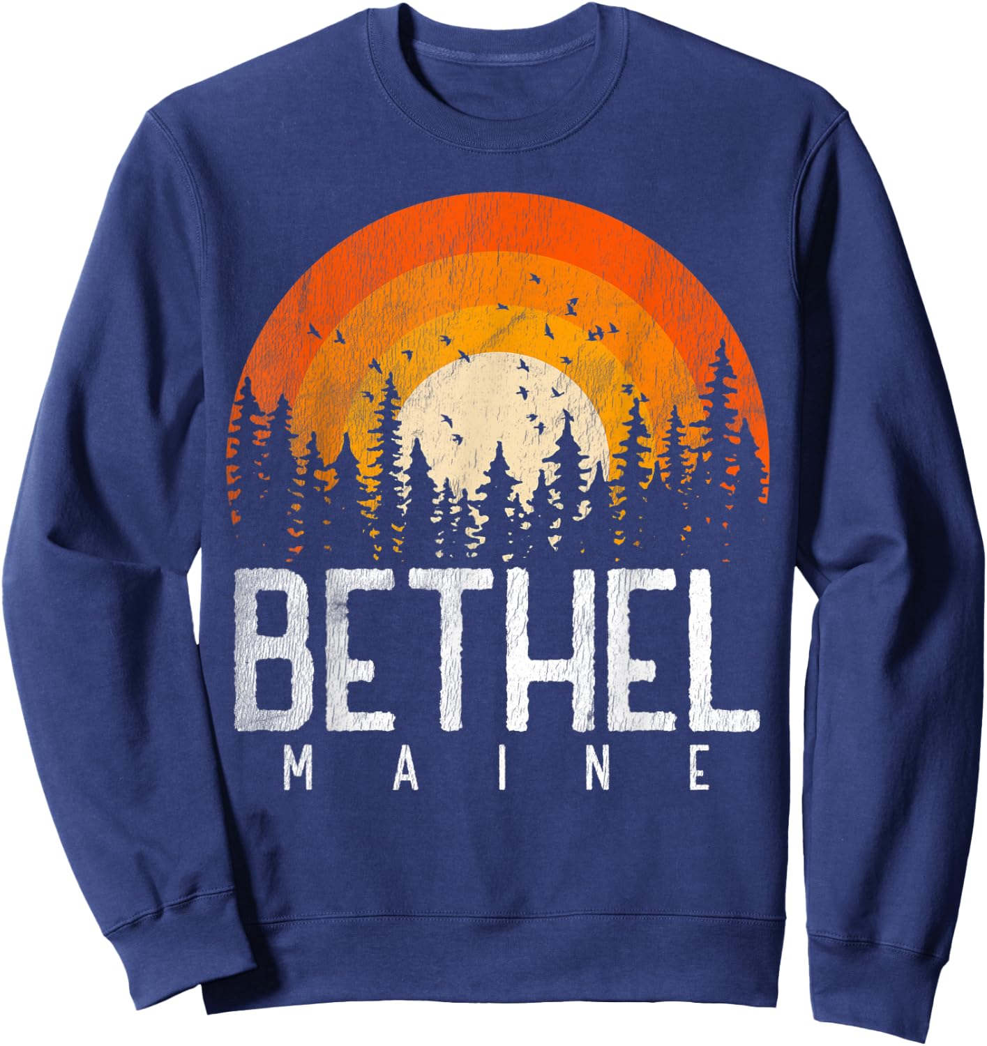 Bethel Maine ME Shirt Retro Style Vintage 70s 80s 90s Gift Sweatshirt - Sweatshirt | Navy