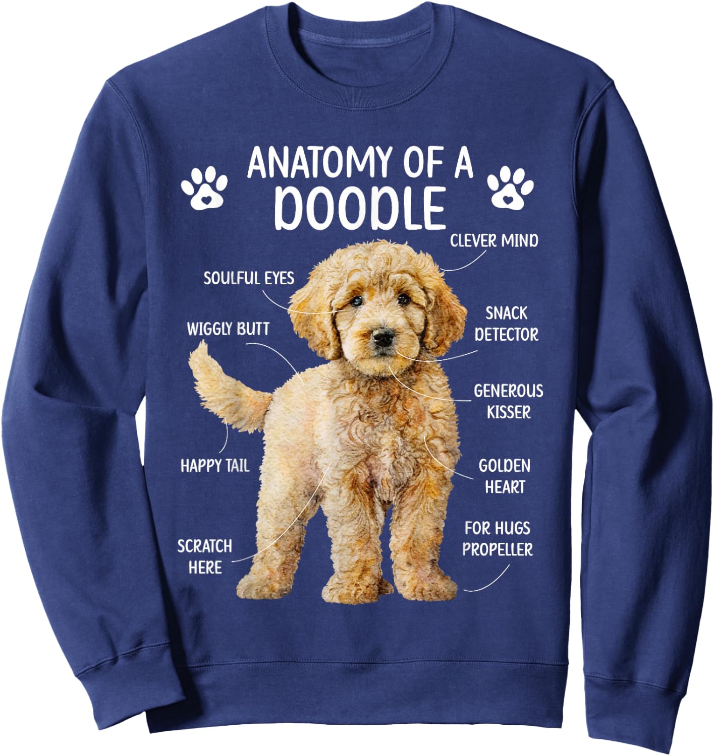 Anatomy of A Doodle Dog Doodle Owner Goldendoodle Mom Sweatshirt - Sweatshirt | Navy