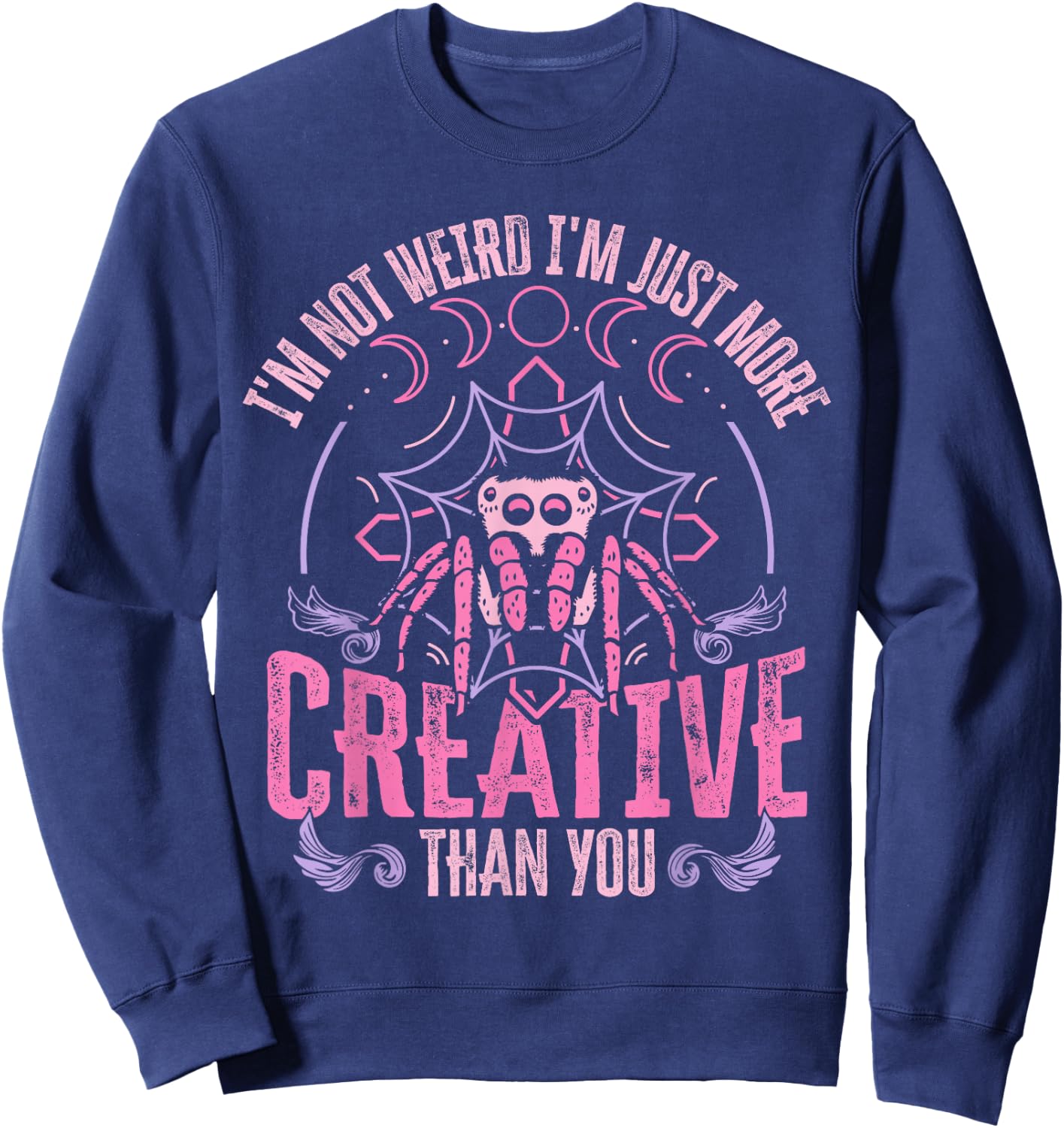 Kawaii Creepy Spider Pastel Goth Anime Sweatshirt - Sweatshirt | Navy