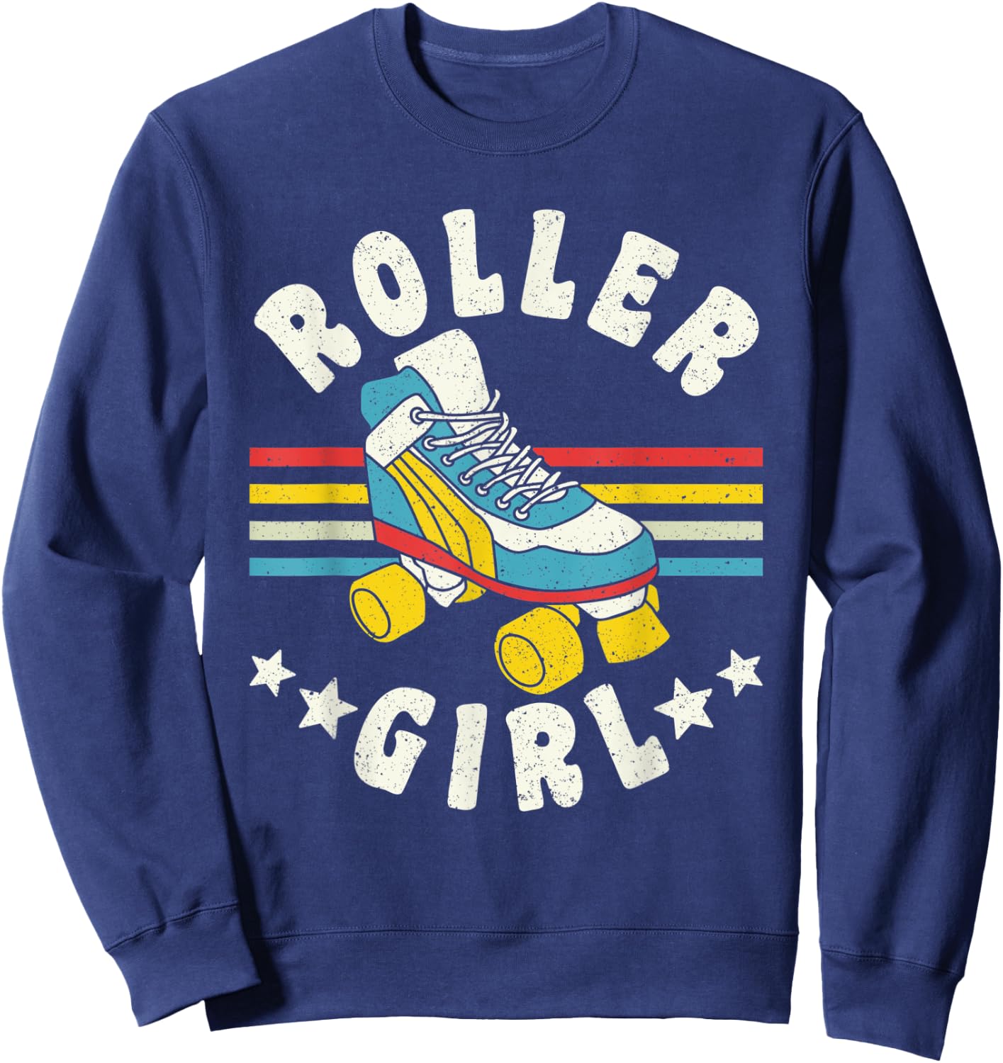 Roller Girl Vintage Retro Roller Derby Sweatshirt - Sweatshirt | Navy