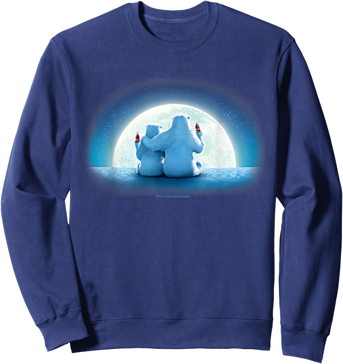 Coca-Cola Christmas Polar Bears Moonlight Portrait Sweatshirt - Sweatshirt | Navy