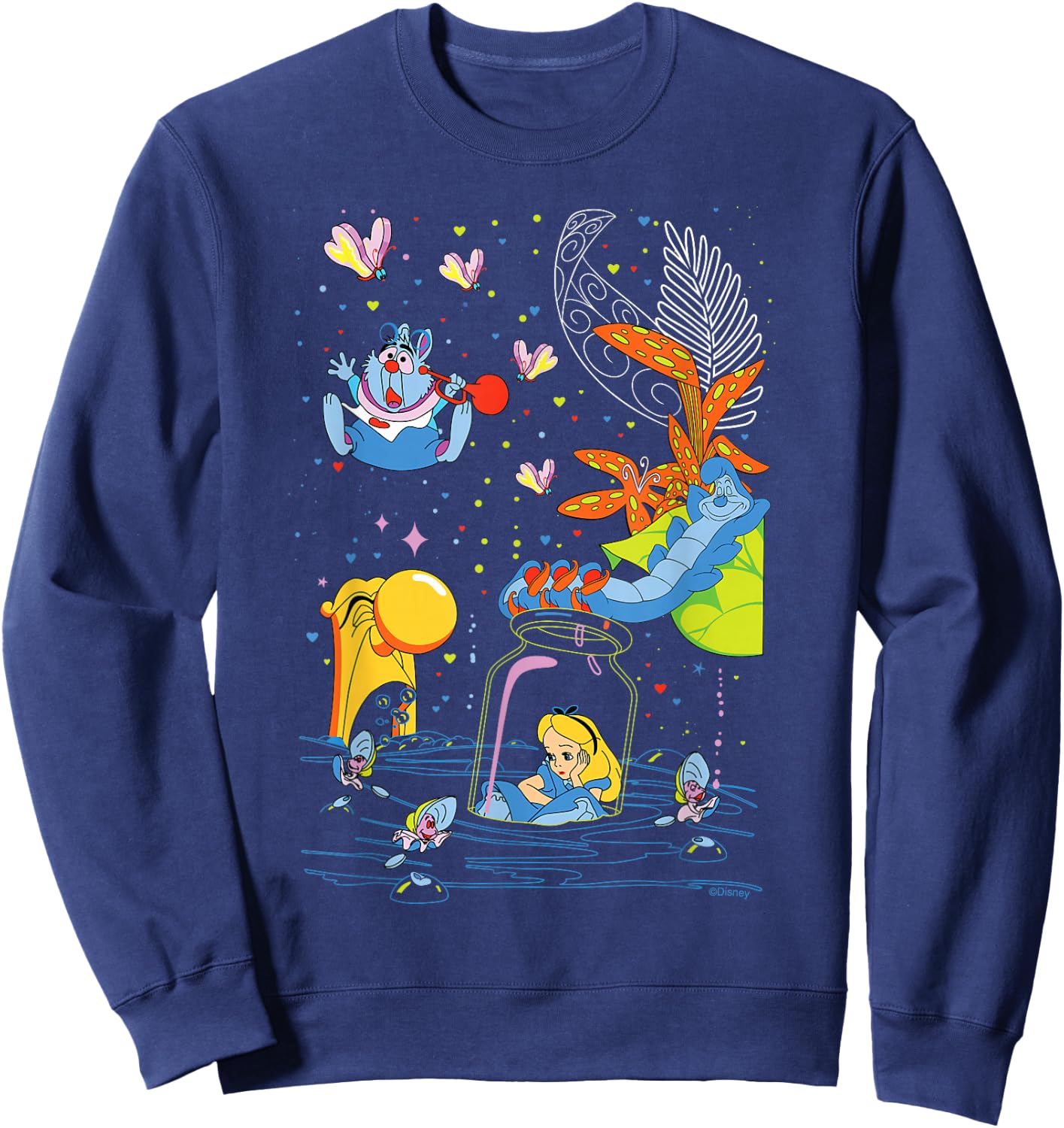 Disney Alice in Wonderland Bottle Adventure Valentine’s Day Sweatshirt - Sweatshirt | Navy