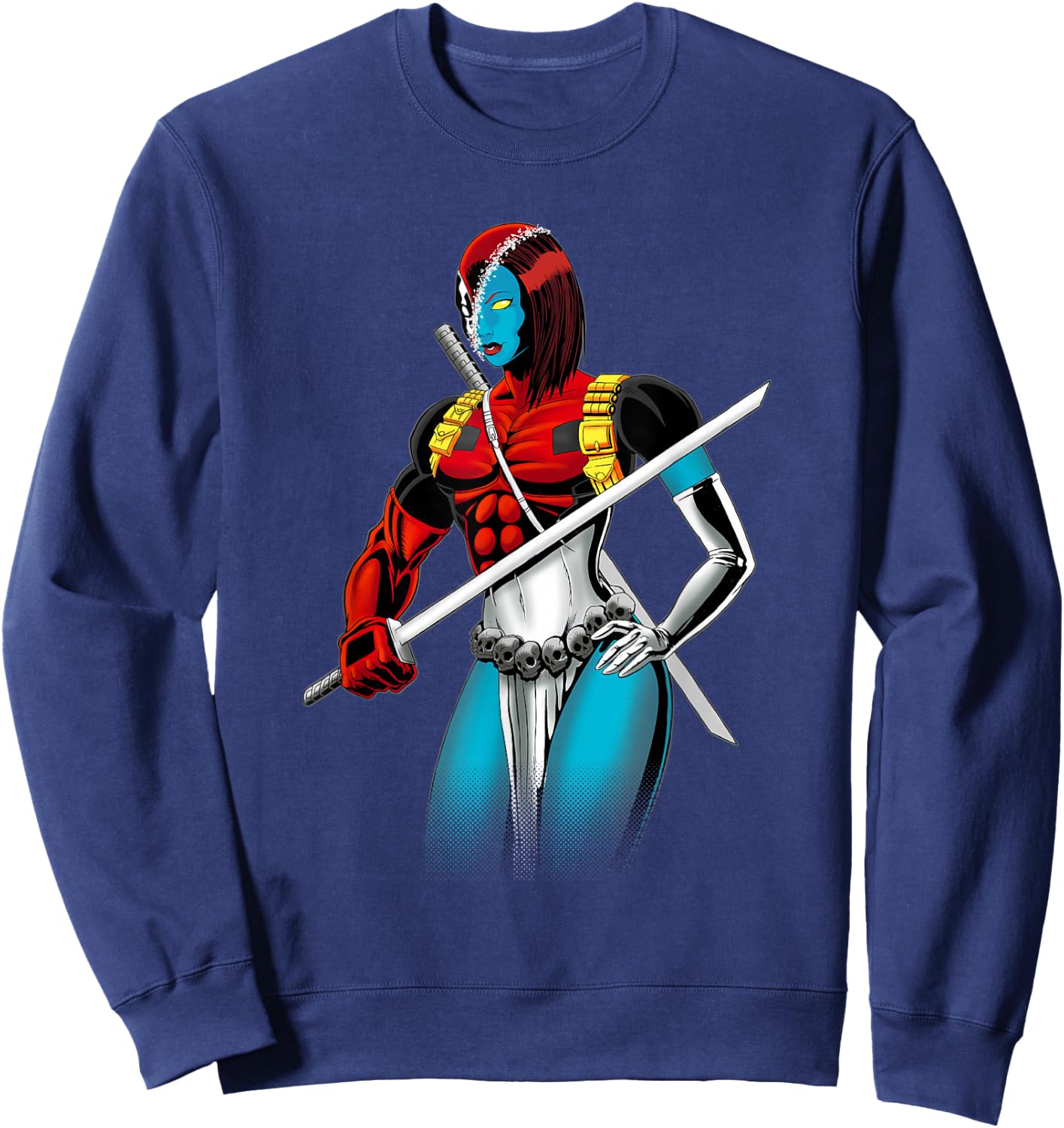 Marvel X-Men Deadpool Mystique Amalgam Portrait Sweatshirt - Sweatshirt | Navy