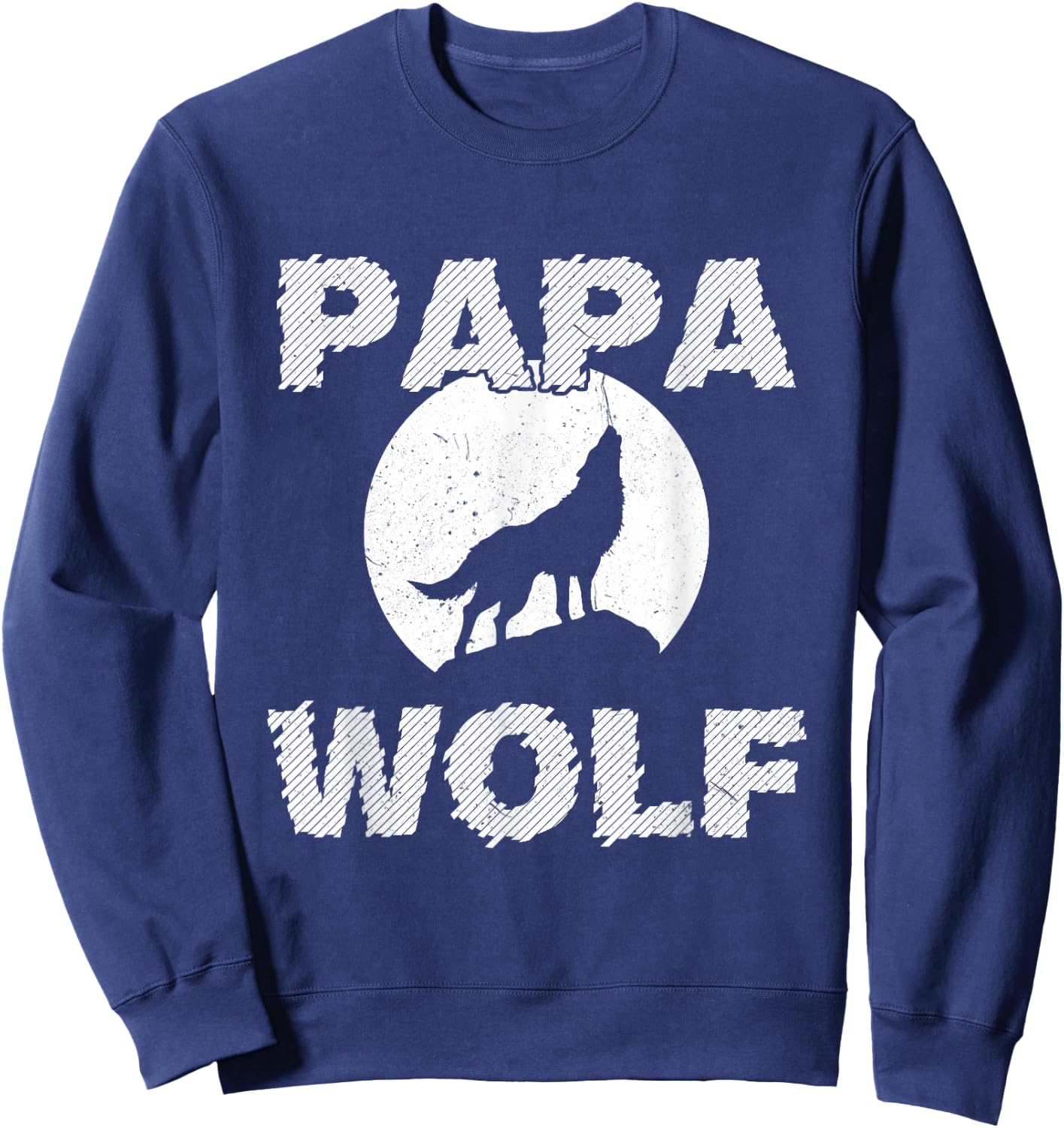 Dad Wolf Wolves Funny Father Dad Father's Day Gift Sweatshirt - Sweatshirt | Navy
