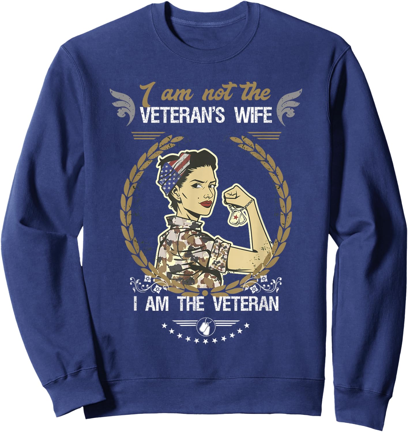 I'm Not The Veteran's Wife Female Veteran Sweatshirt - Sweatshirt | Navy