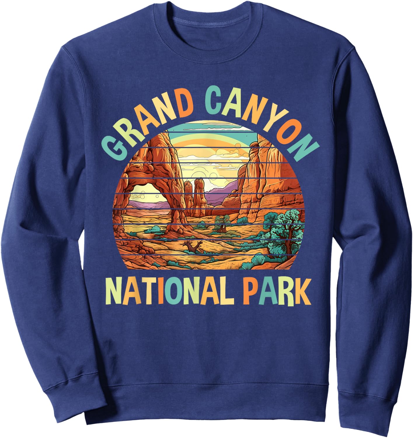 Retro Grand Canyon National Park Shirt Arizona US Hiking Sweatshirt - Sweatshirt | Navy