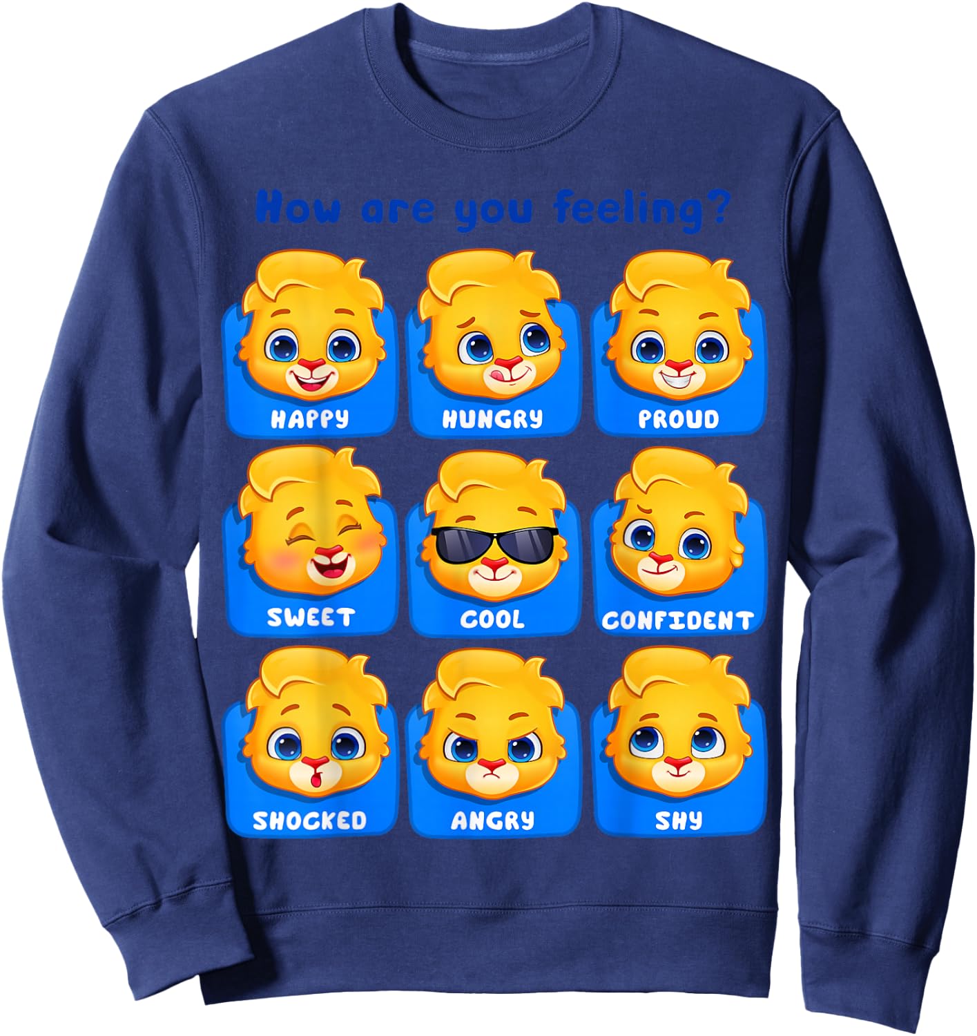 How are You Feeling | Lucas The Lion Official Sweatshirt - Sweatshirt | Navy