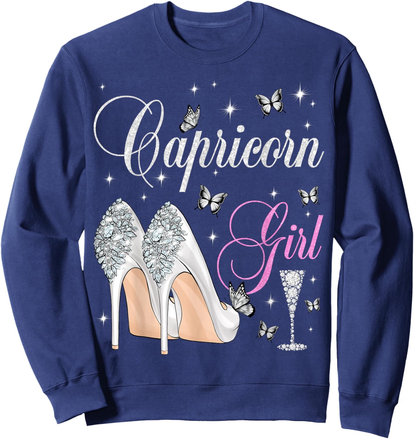 Capricorn Girl December January Birthday Party Zodiac Sweatshirt - Sweatshirt | Navy