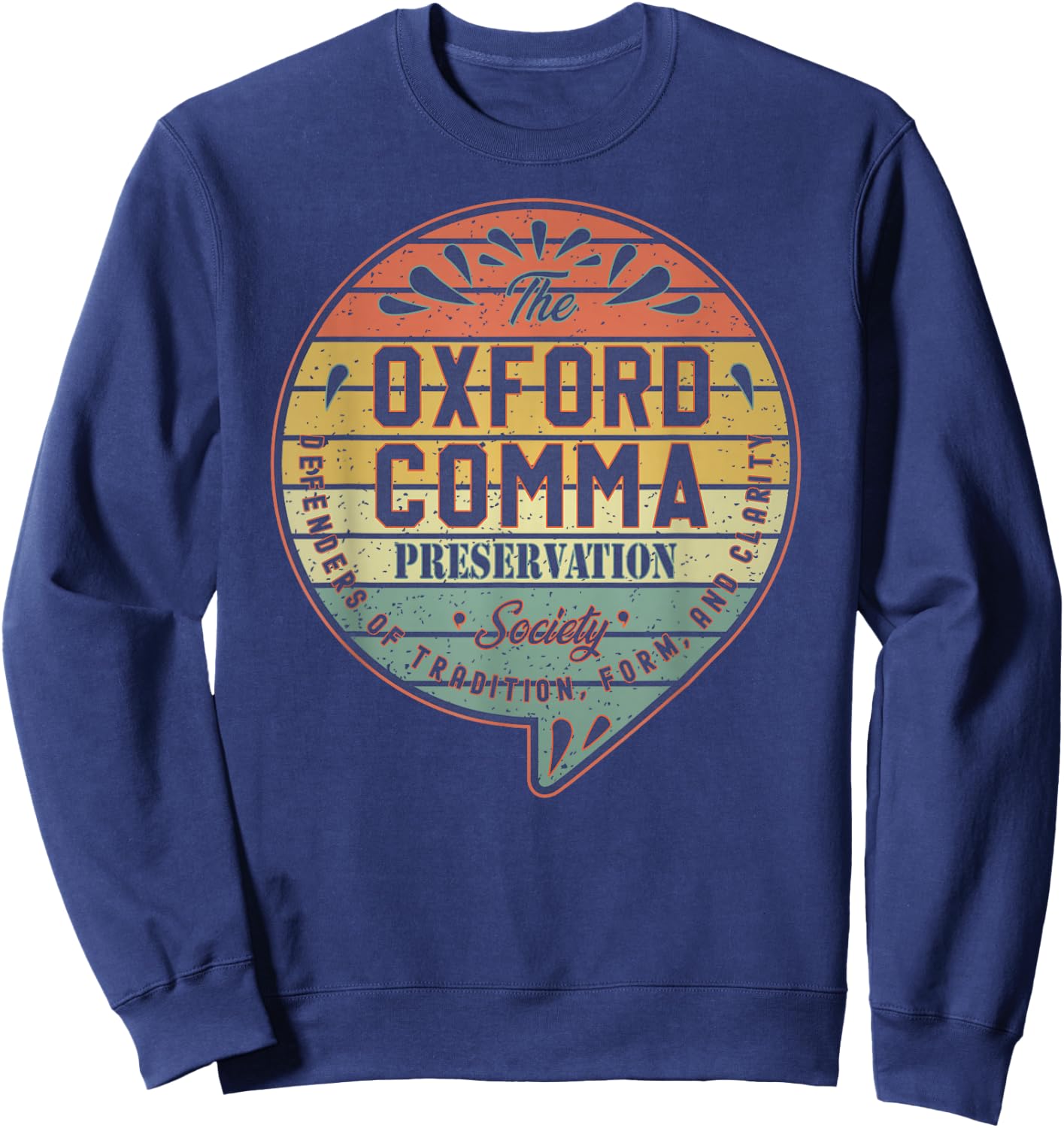 The Oxford Comma Preservation Society Team Oxford Vintage Sweatshirt - Sweatshirt | Navy