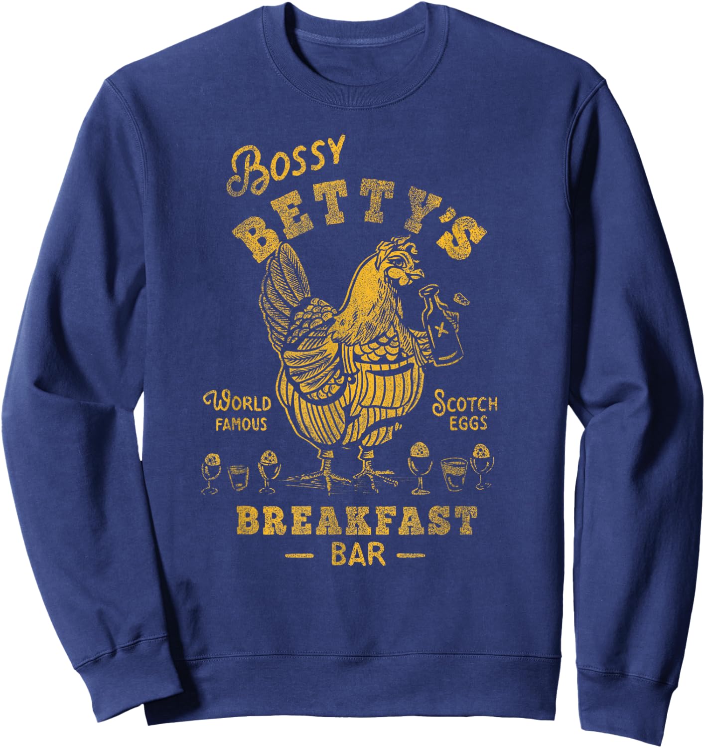 Bossy Bettys Mother Hen Funny Breakfast Brunch Travel Diner Sweatshirt - Sweatshirt | Navy