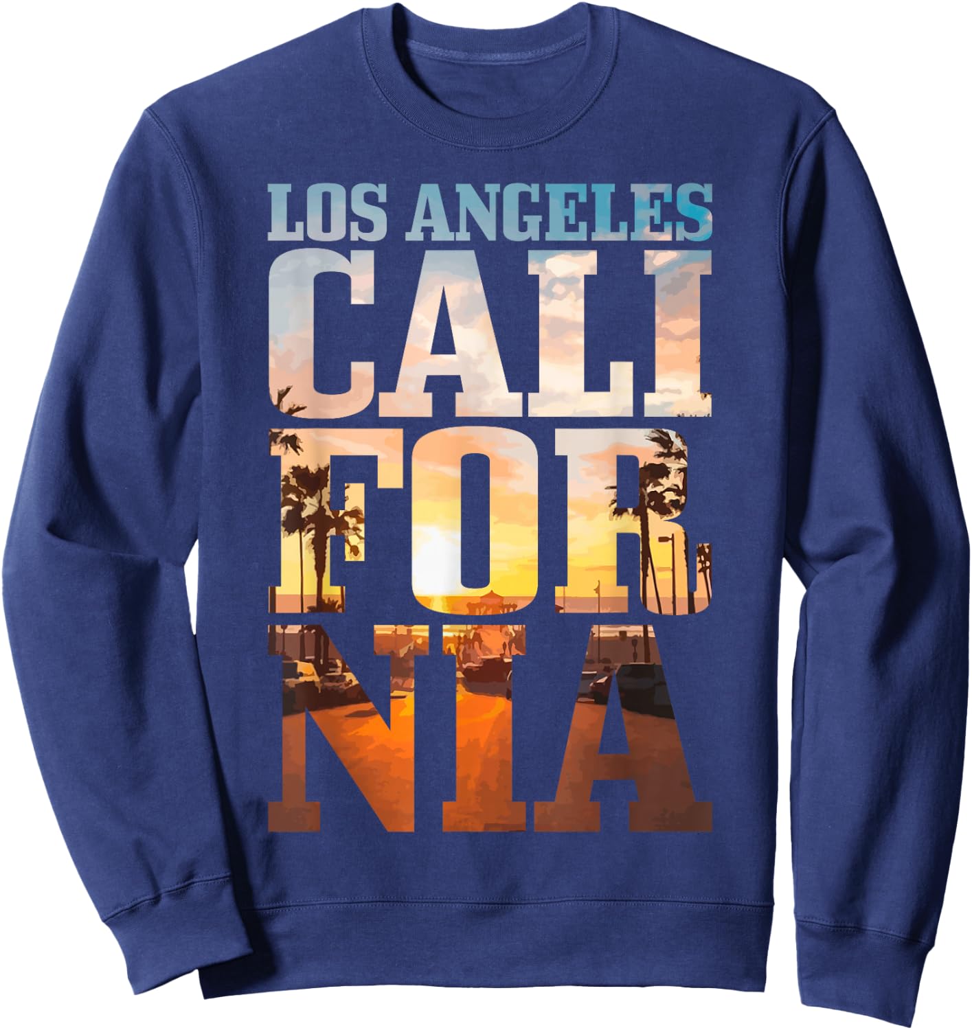 Los Angeles California Retro LA Vintage Small Sweatshirt - Sweatshirt | Navy