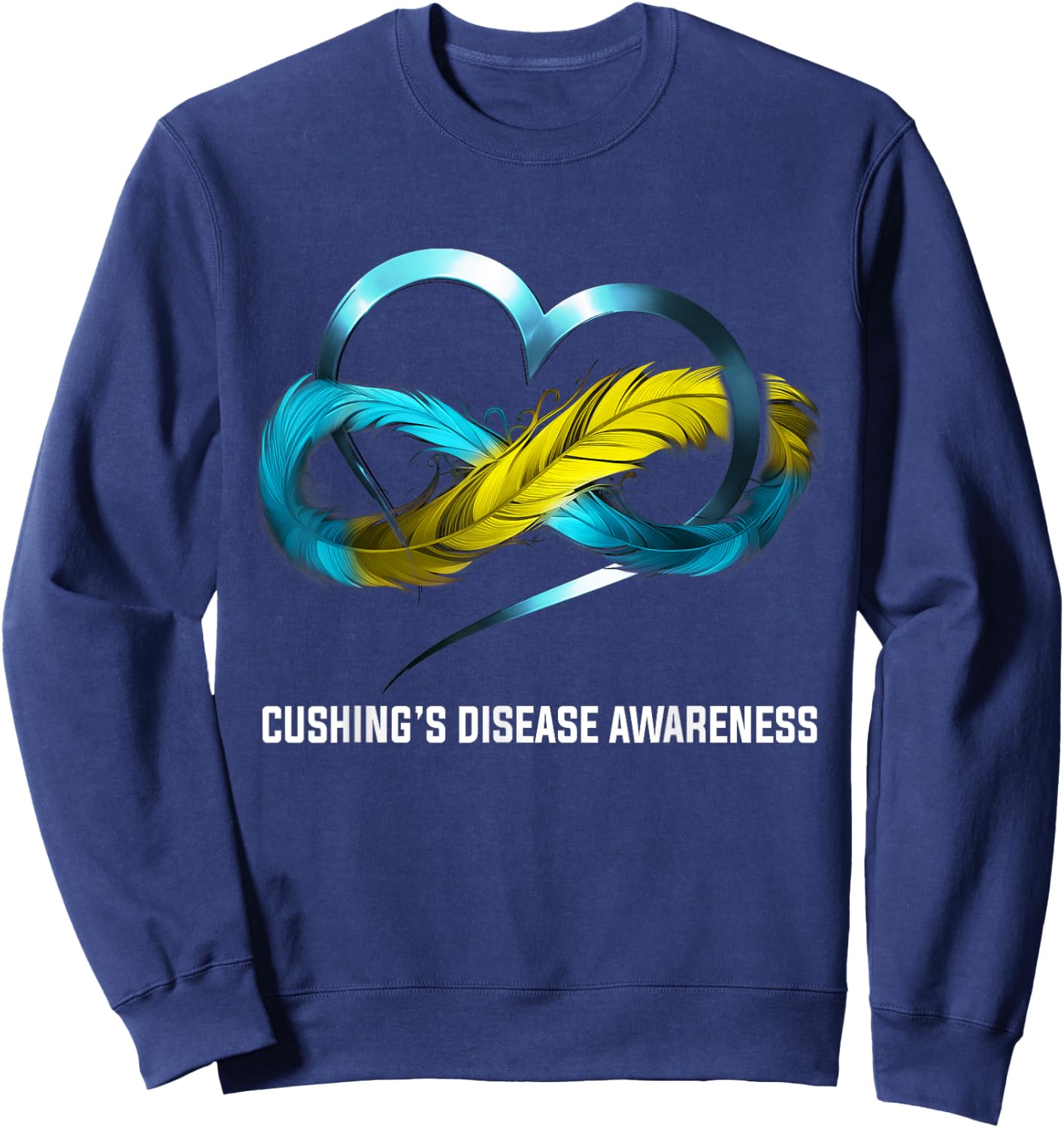 Infinity Heart Cushing's Disease Awareness Sweatshirt - Sweatshirt | Navy