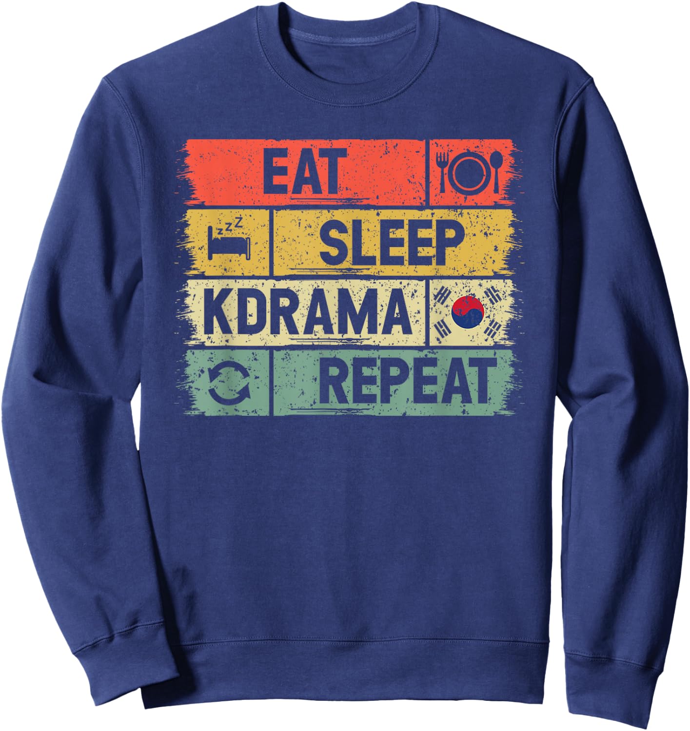K Drama Oppa Korean Drama Finger Heart Saranghae K-Drama Sweatshirt - Sweatshirt | Navy