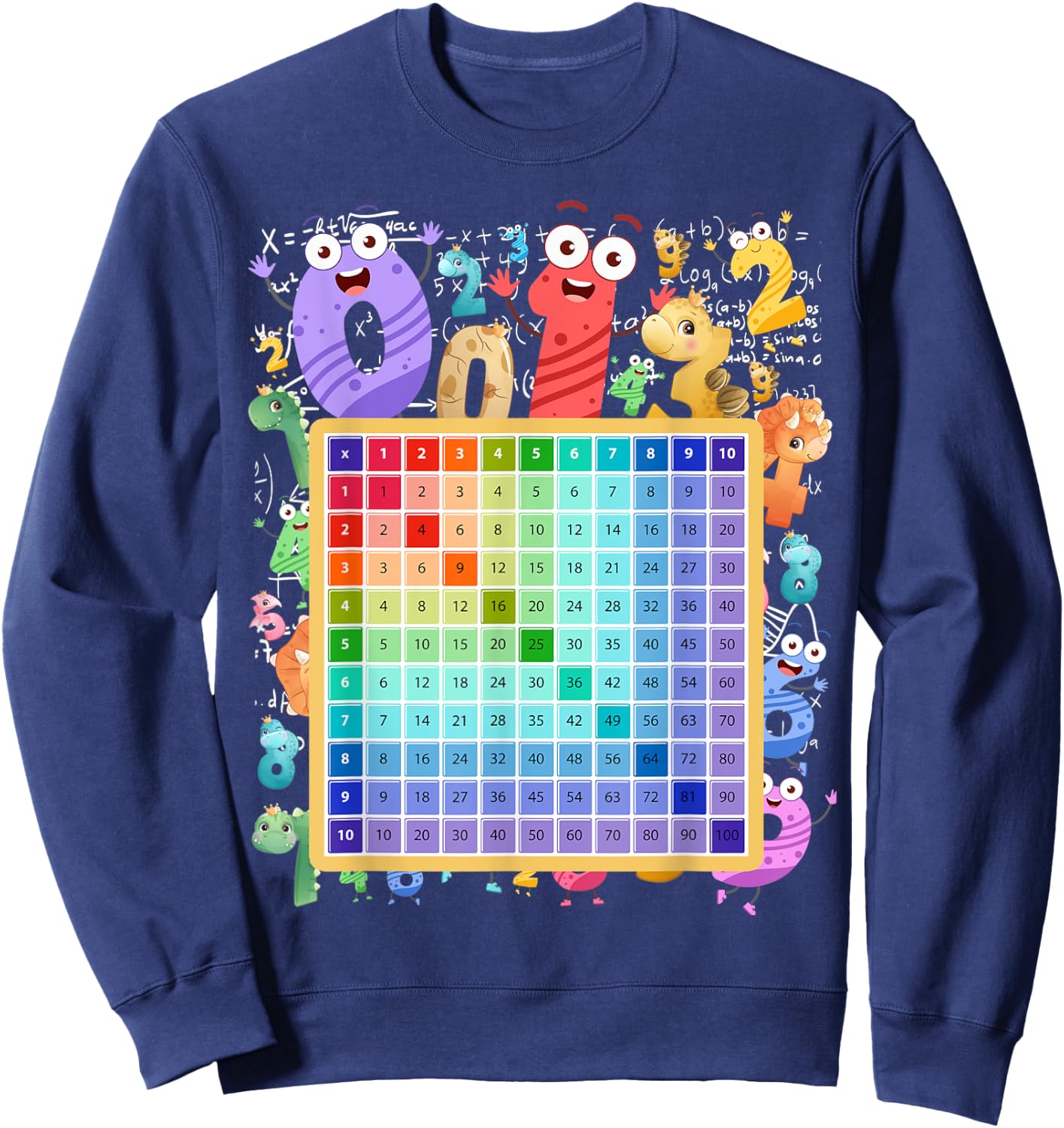 Maths Numbers Costume Idea For Kids & Multiplication square Sweatshirt - Sweatshirt | Navy