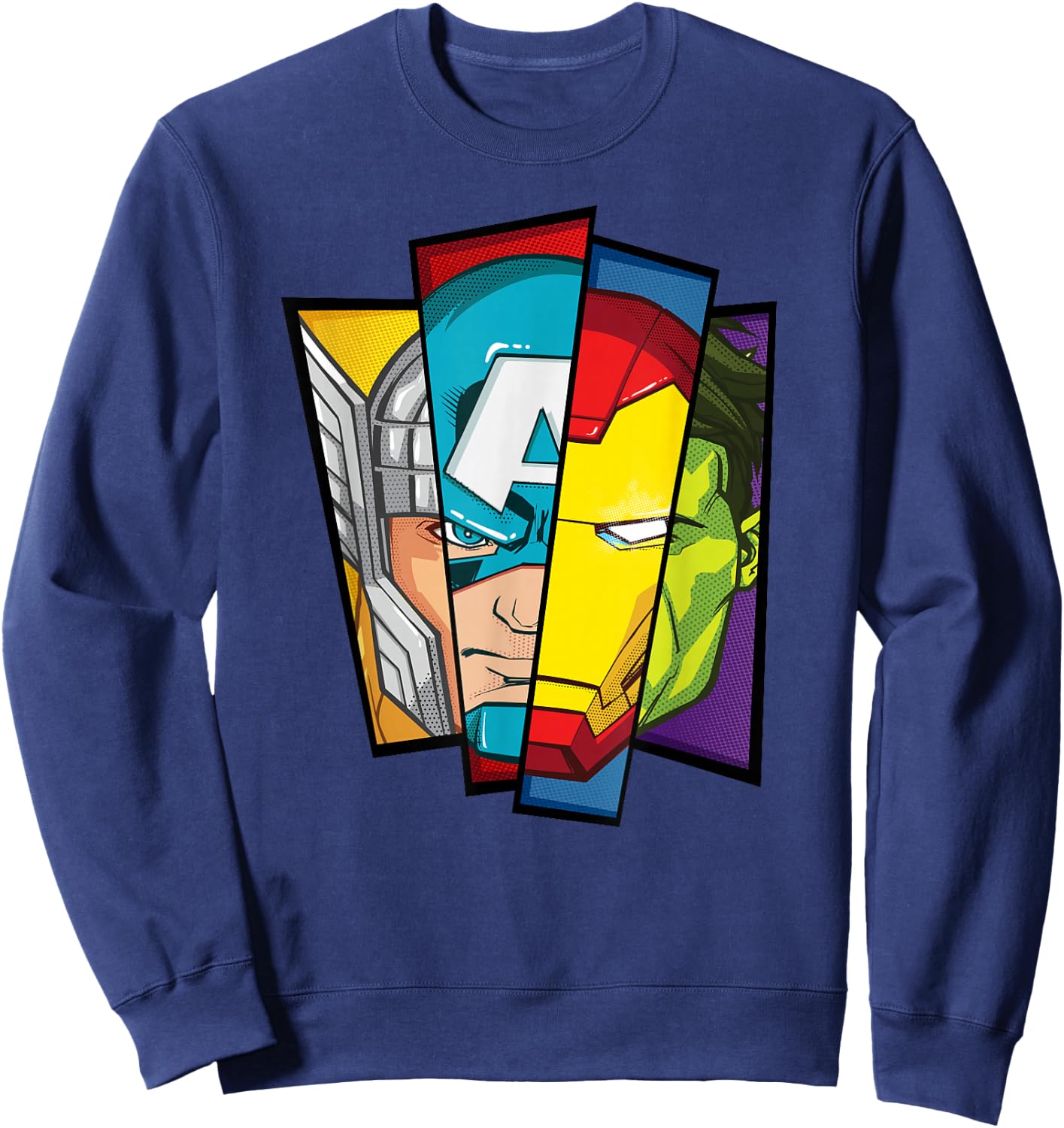 Marvel Avengers Assemble Faces of Super Heroism Sweatshirt - Sweatshirt | Navy