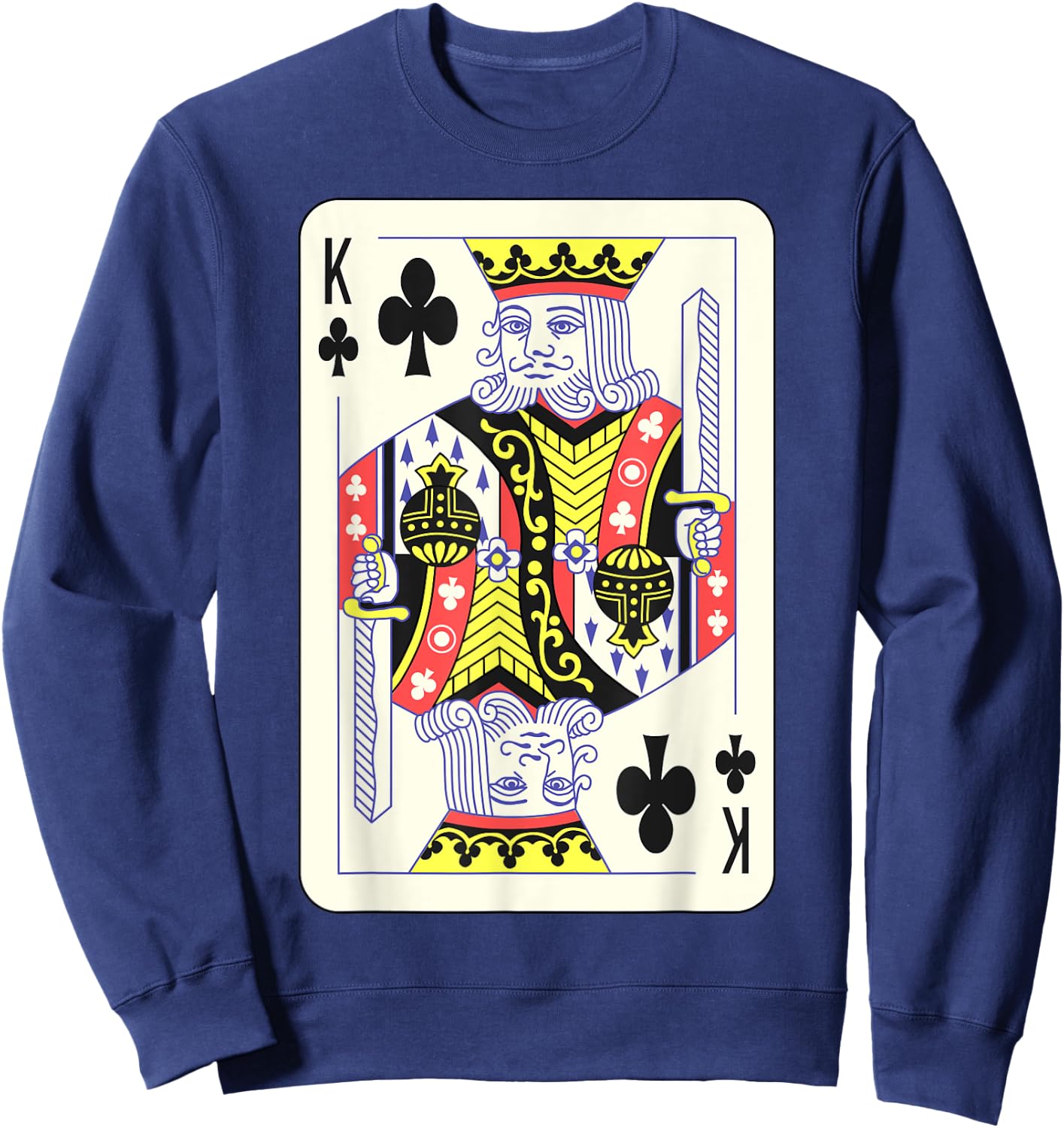 King of Clubs Playing Card | Couples Halloween Costume Sweatshirt - Sweatshirt | Navy