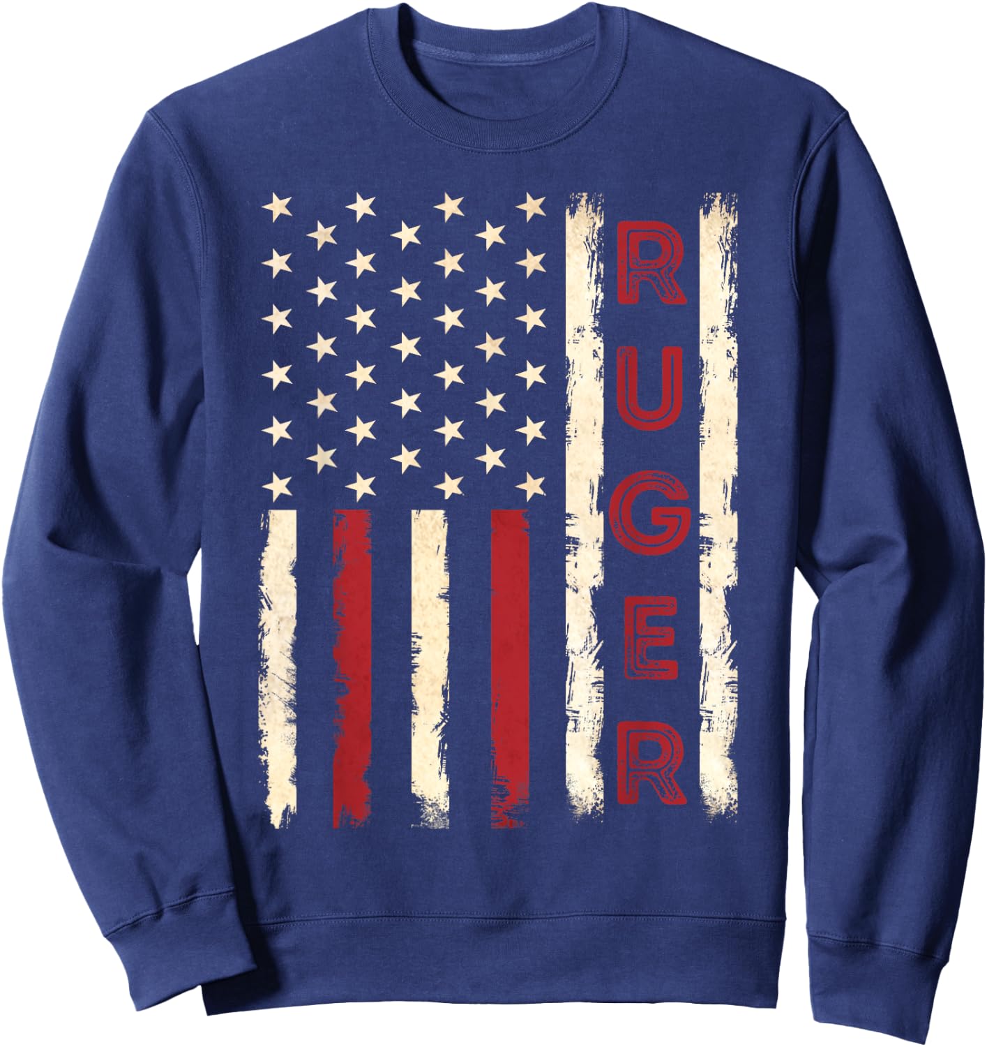 Retro USA American Flag Ruger Family Day Shirt Matching Cool Sweatshirt - Sweatshirt | Navy