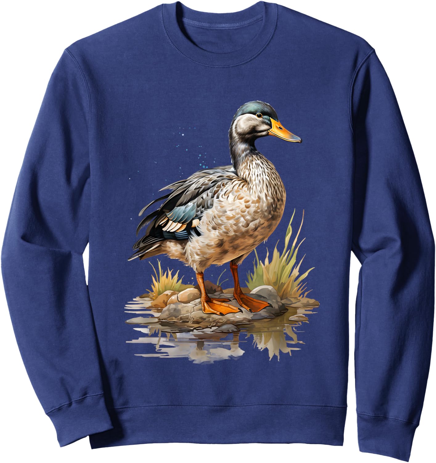 Mallard Duck Gift Realistic Nature Fleeting Sweatshirt - Sweatshirt | Navy