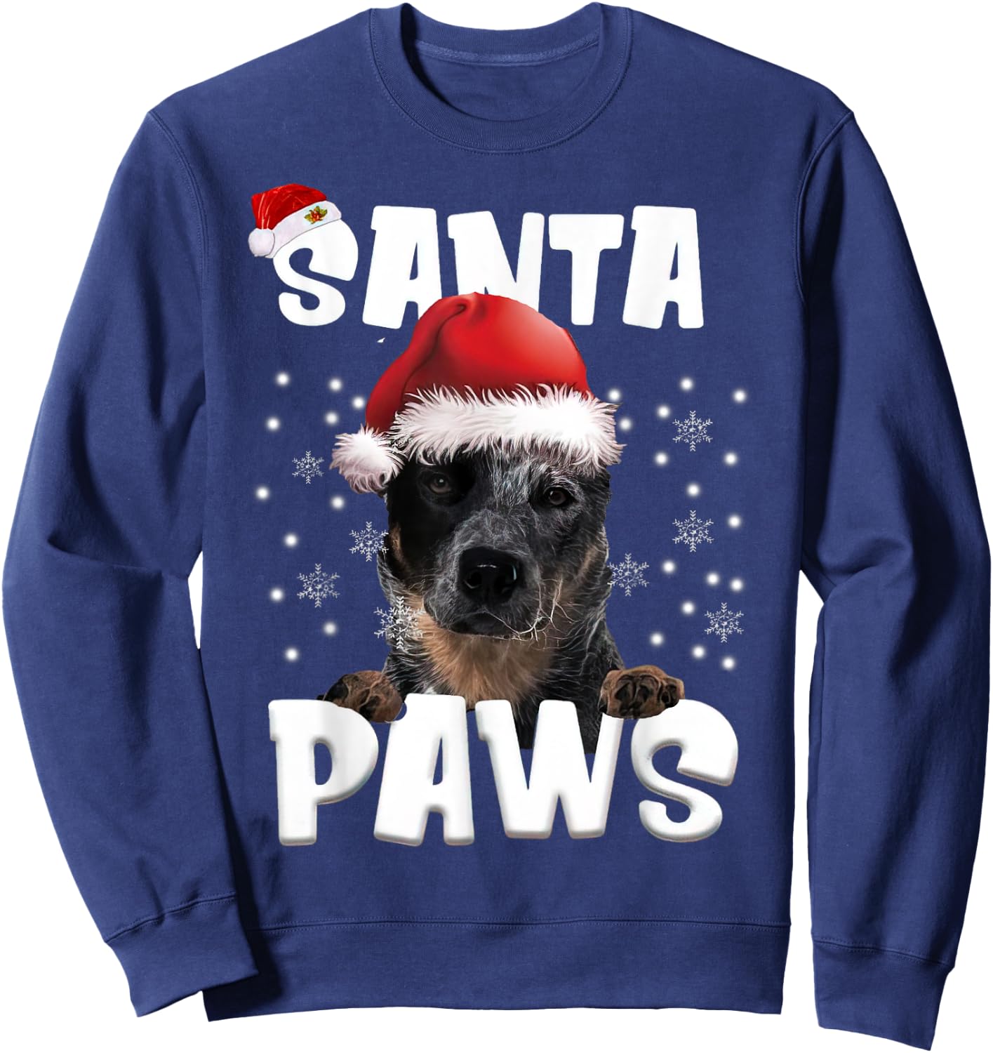 Funny Blue Heeler Christmas Lights Tree Dog Lover Xmas Men Women Sweatshirt - Sweatshirt | Navy