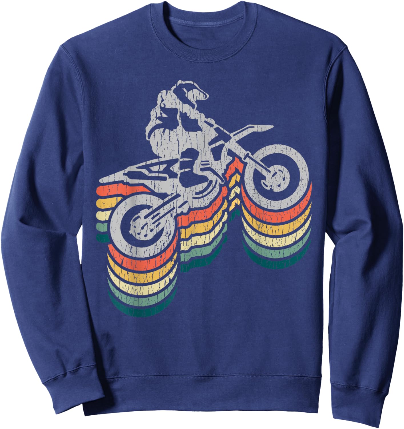 Retro Dirt Bike Rider Funny Enduro Biker Motorcycle Lovers Sweatshirt - Sweatshirt | Navy