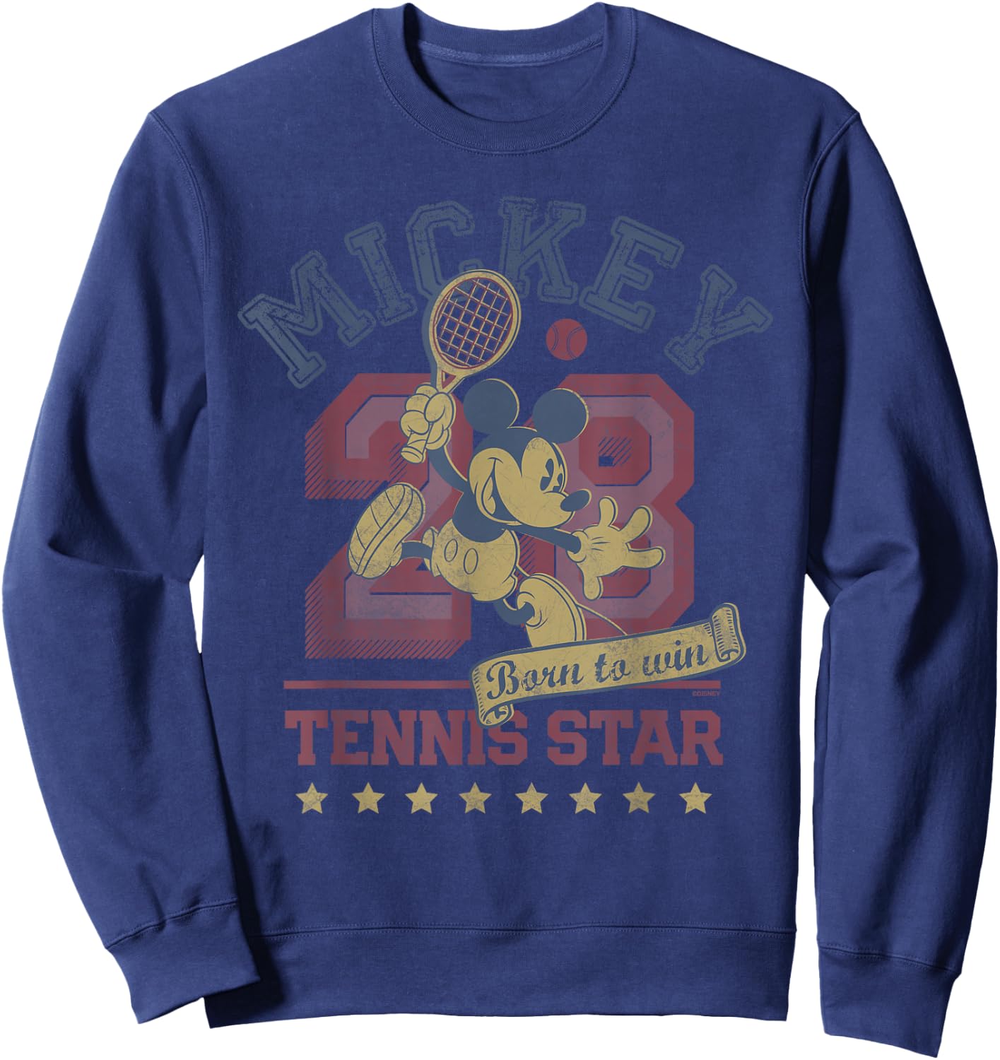 Disney Mickey Mouse Sports Tennis Star 28 Distressed Sweatshirt - Sweatshirt | Navy