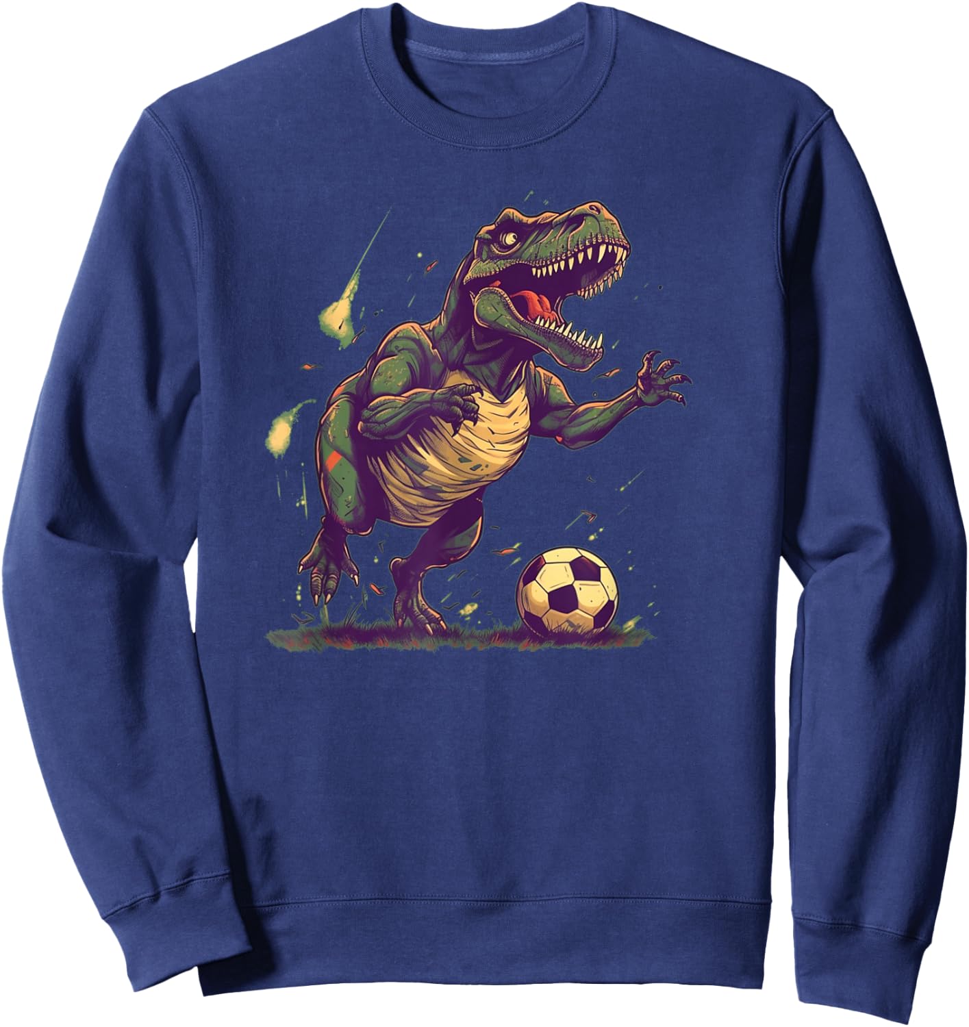 Cool T Rex Dinosaur for Soccer Player and Lovers Sweatshirt - Sweatshirt | Navy