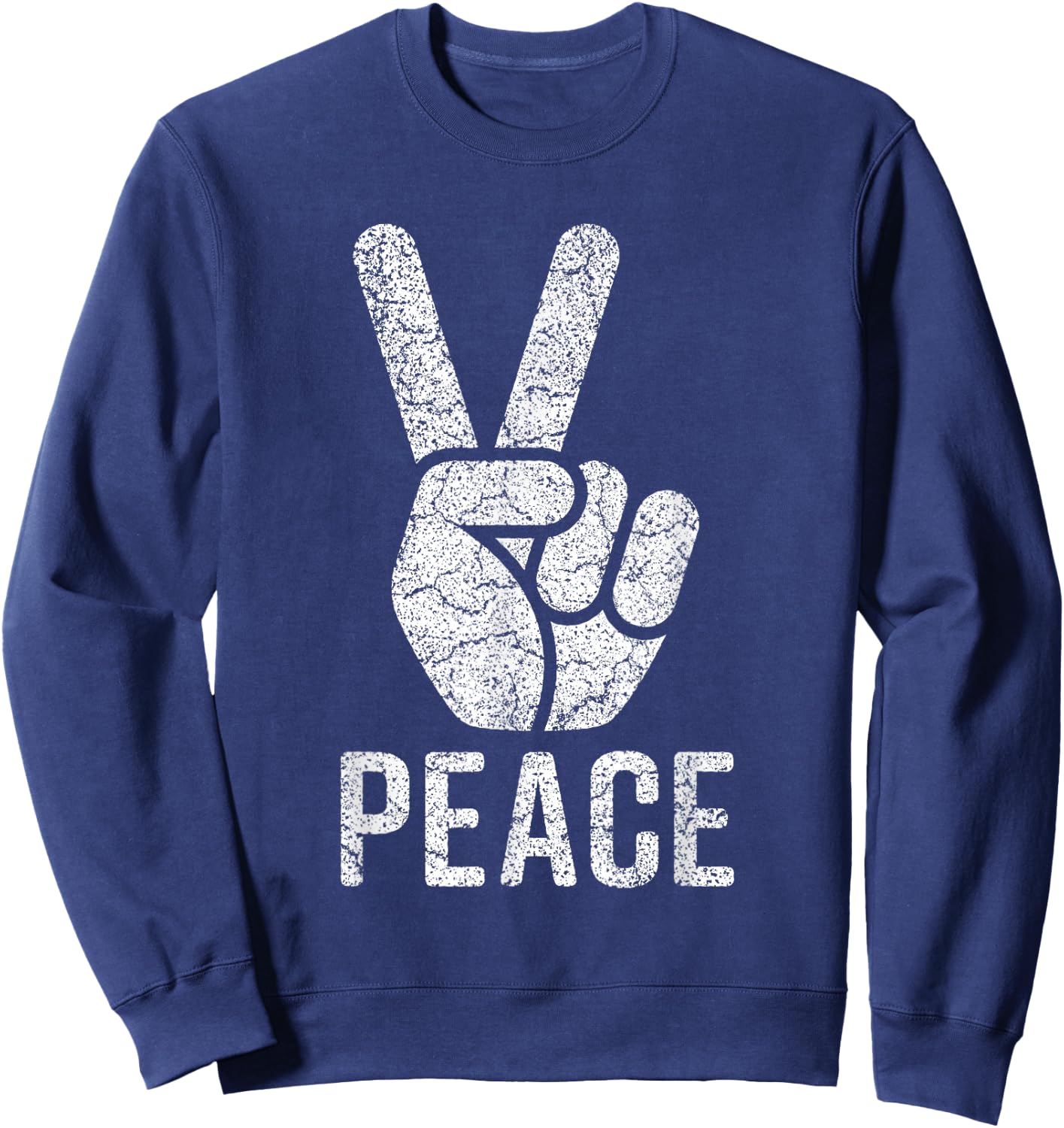 Peace Sign Shirt Women Men Kids Vintage 60s 70s Hippie Gift Sweatshirt - Sweatshirt | Navy
